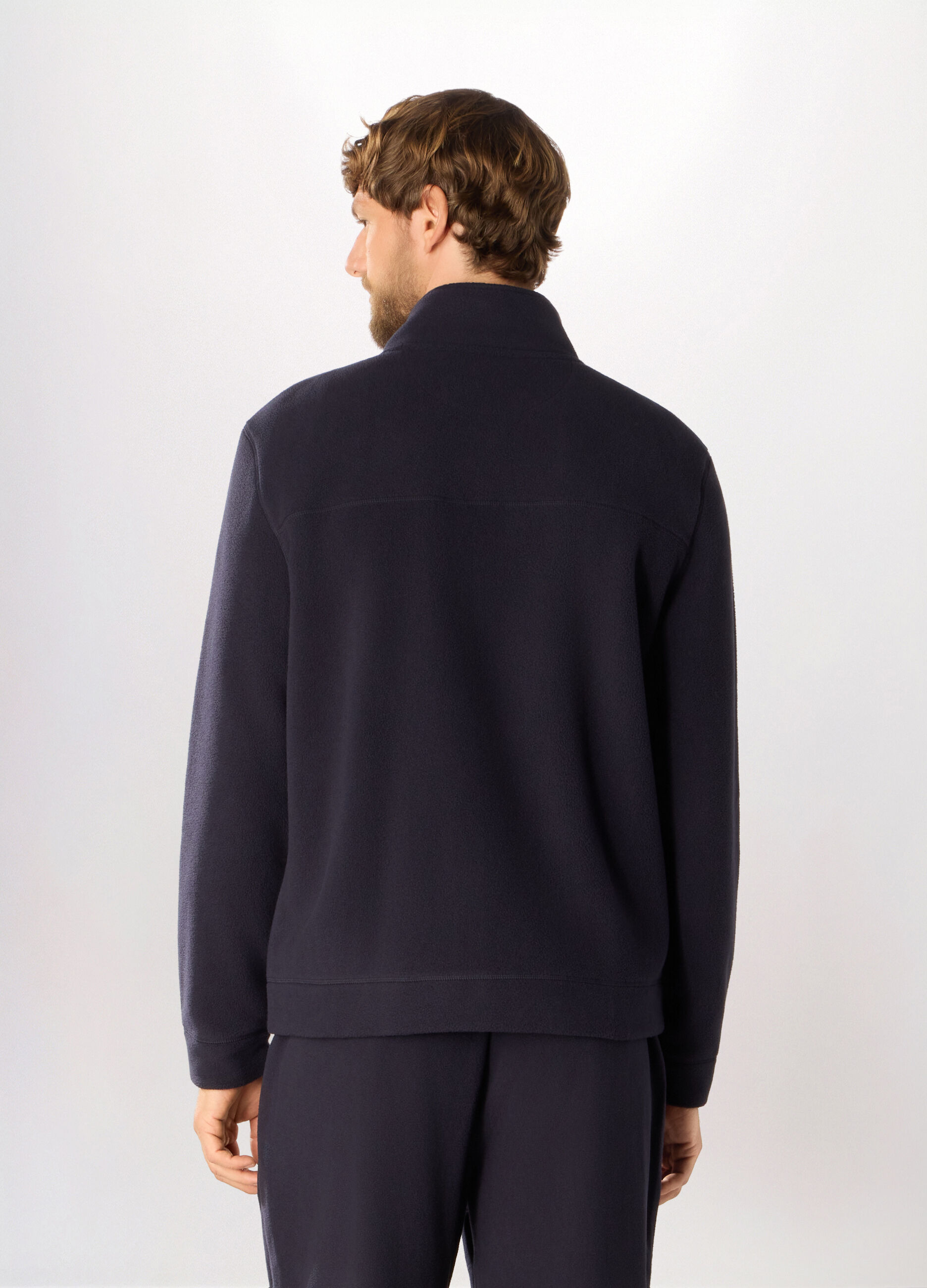 Felpa in pile con zip uomo_1