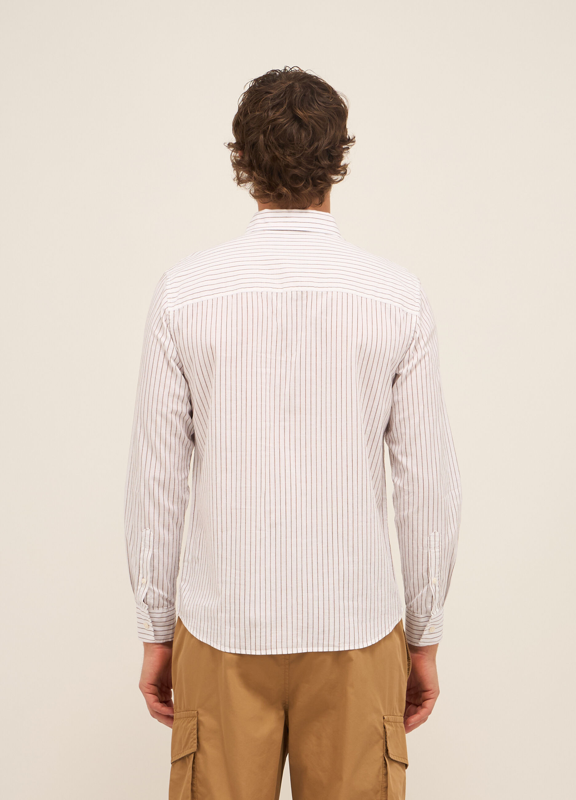 Camicia regular fit in cotone a righe uomo_1