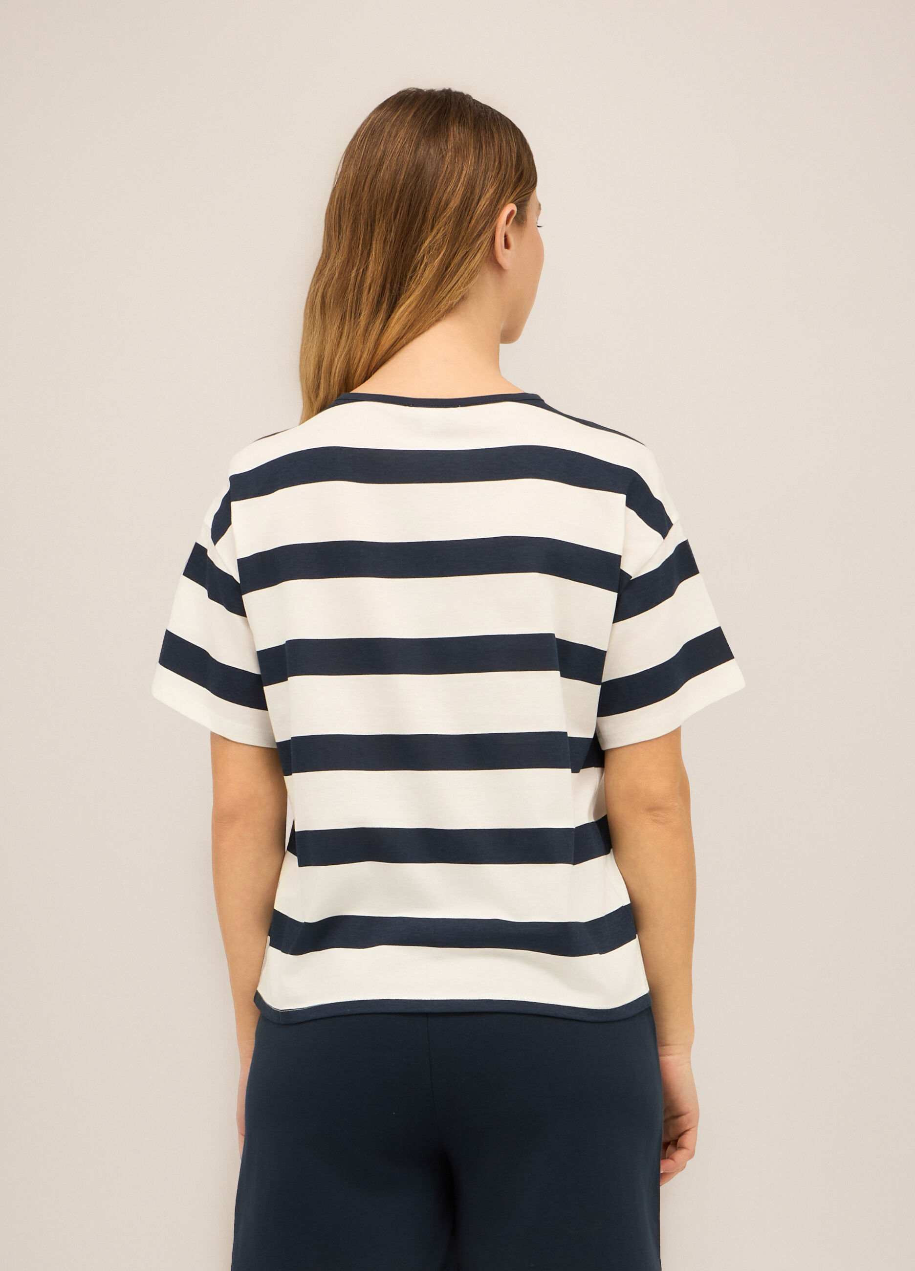 T-shirt in jersey di puro cotone donna_1