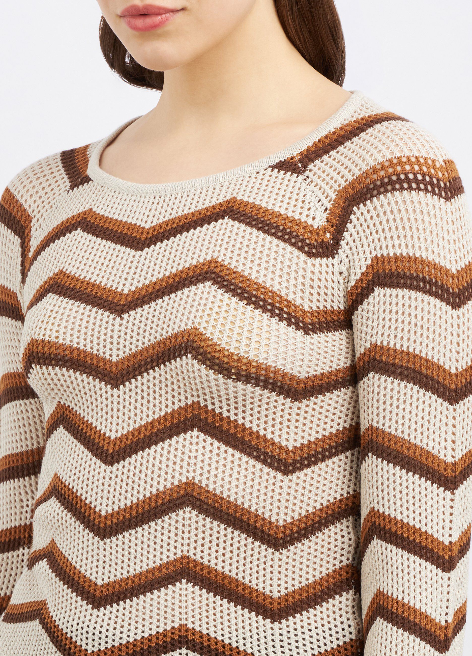 Pullover in misto viscosa con lavorazione traforata donna_2