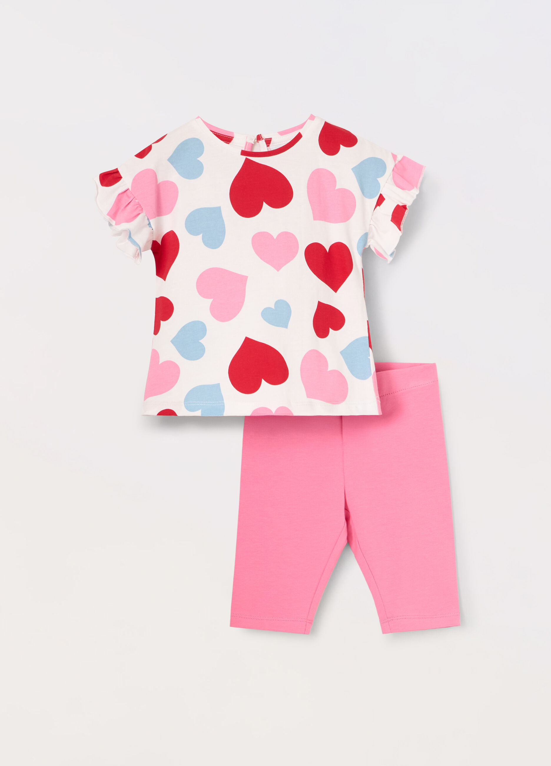 Jogging set in jersey di cotone stretch neonata_0