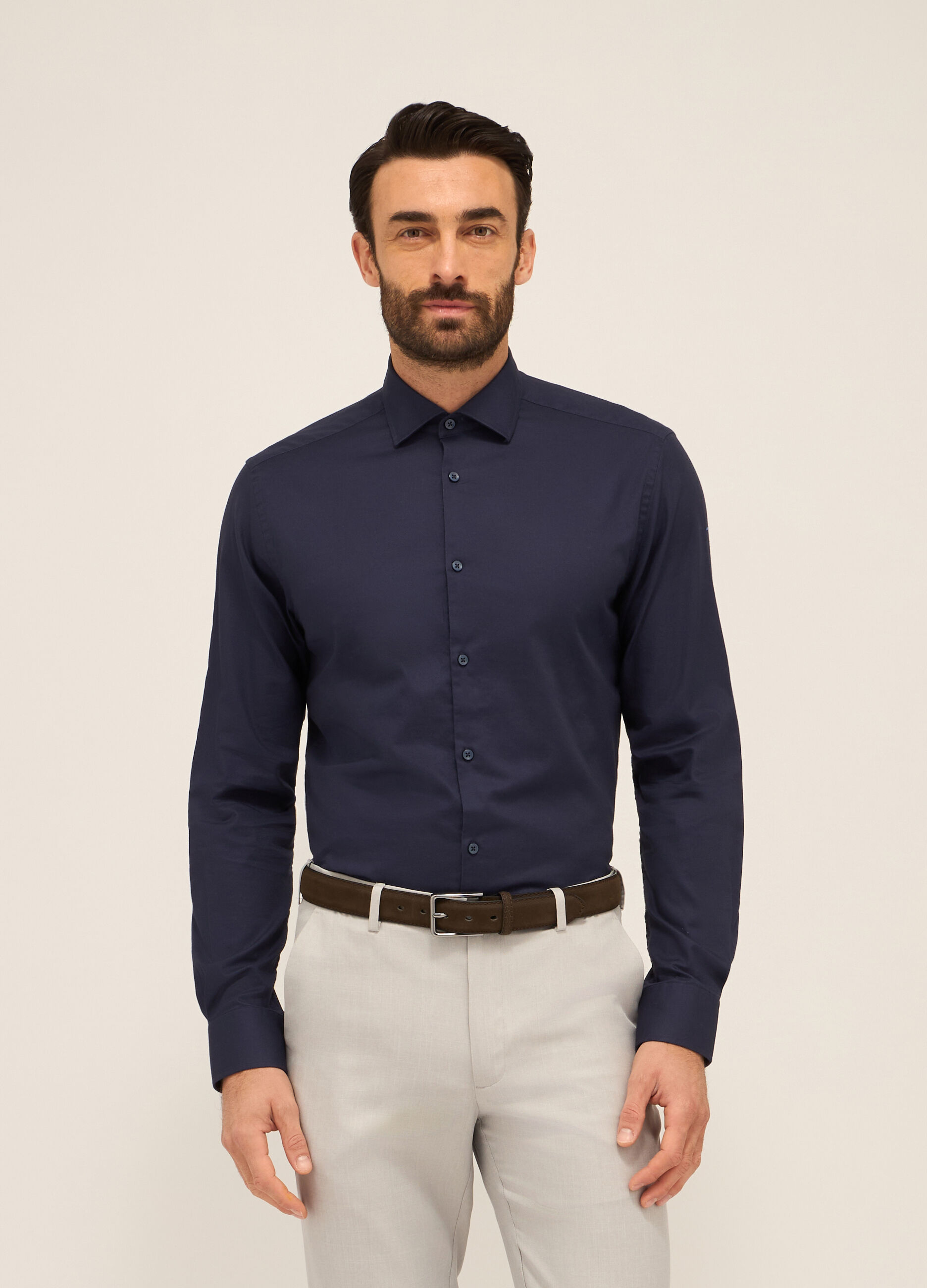 Camicia regular fit in puro cotone uomo_0