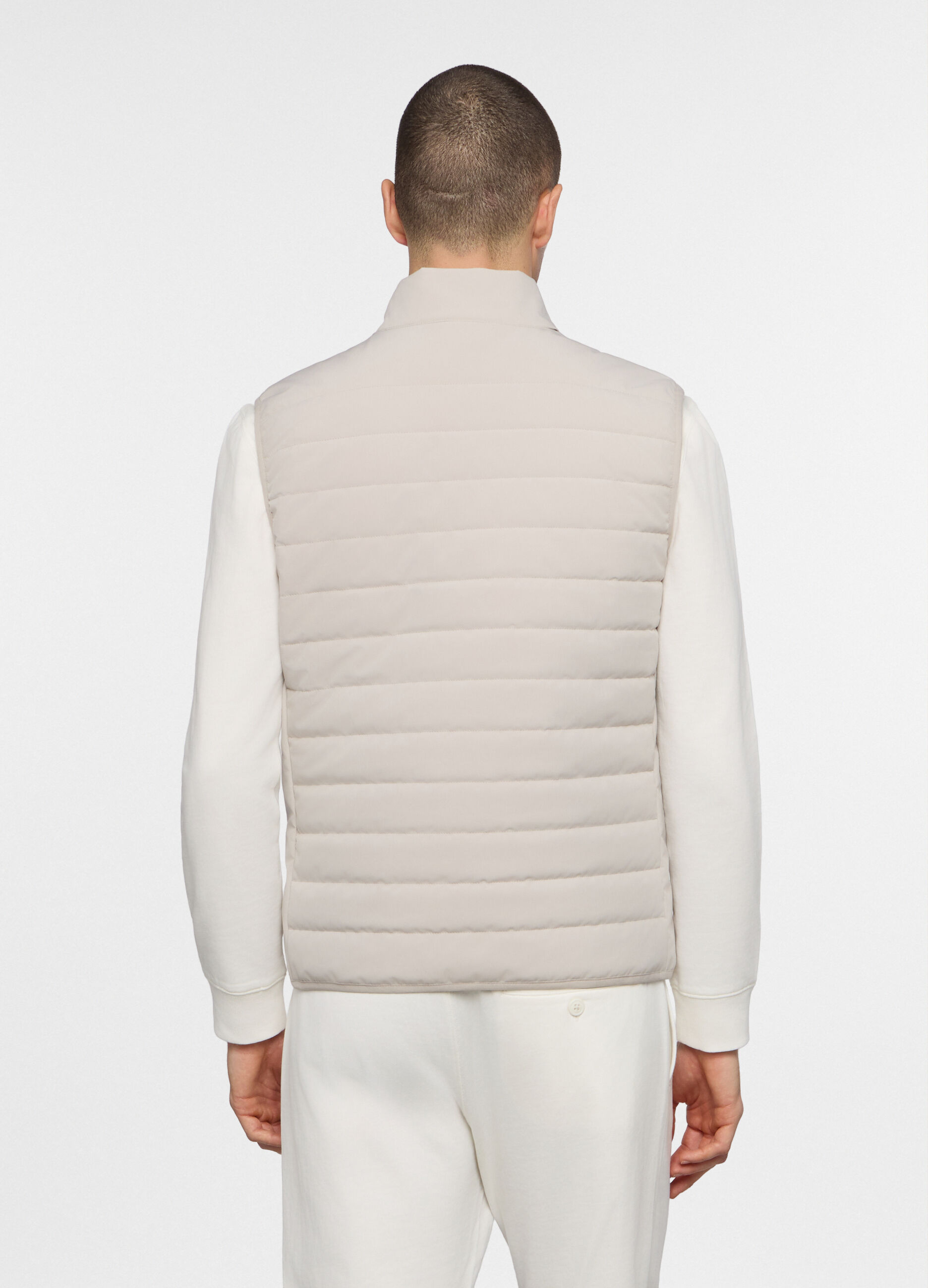 Gilet trapuntato con zip uomo_1