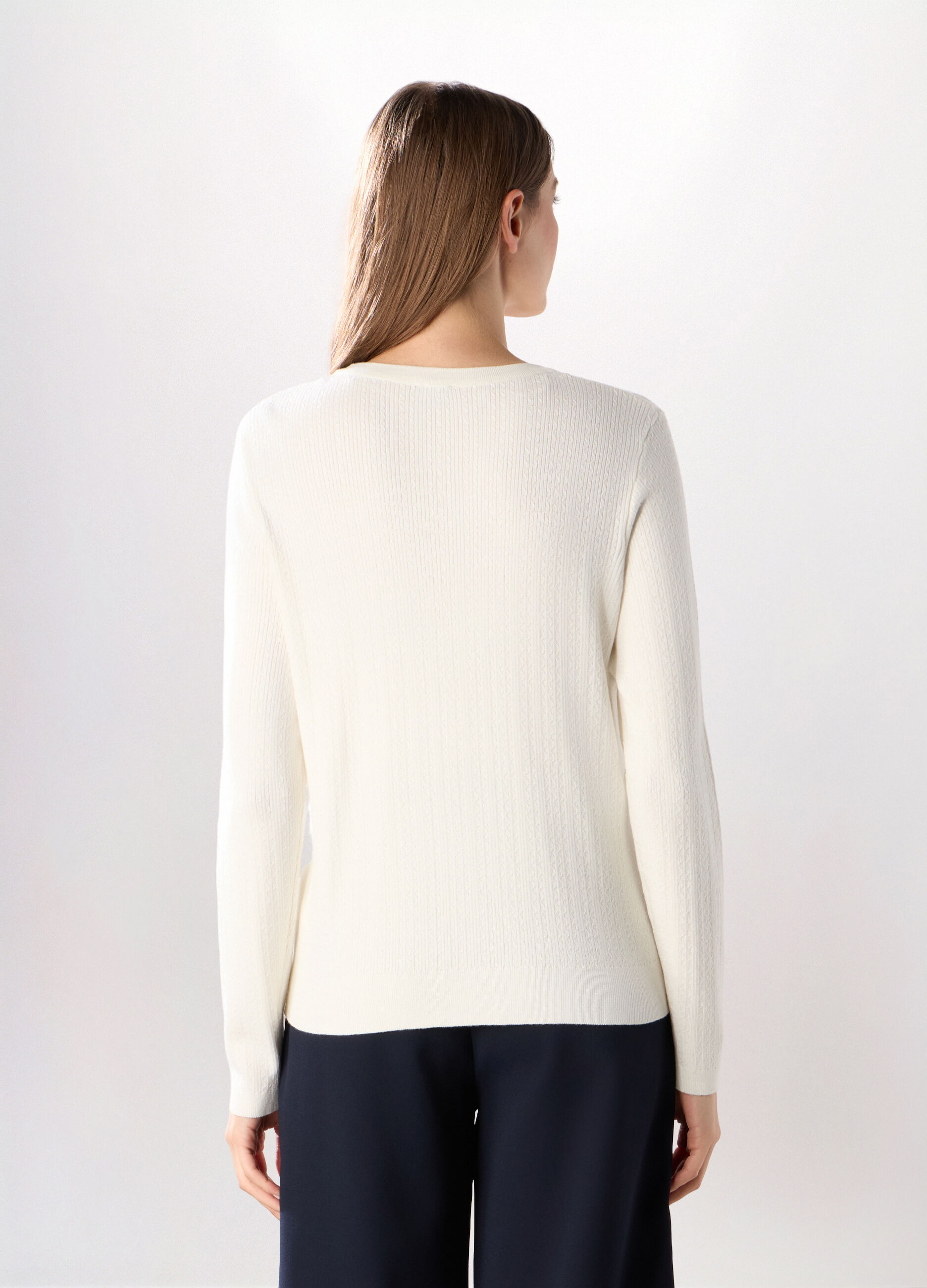 Tricot strutturato in misto viscosa donna_1