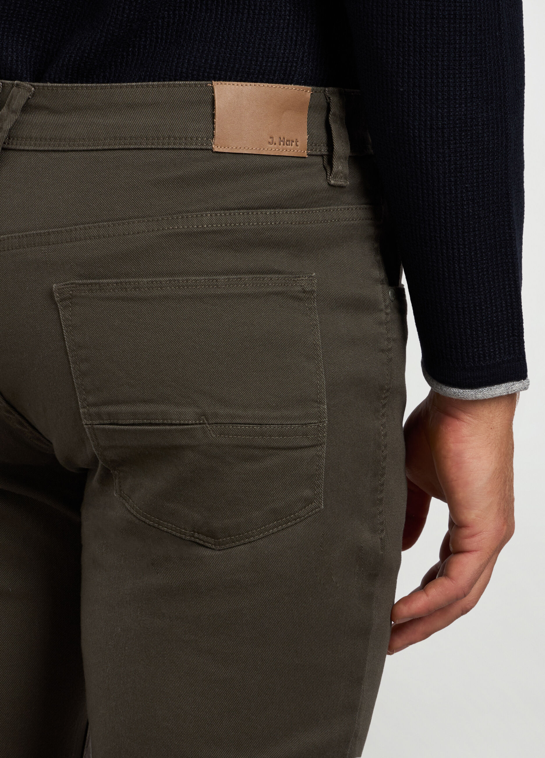 Pantaloni slim fit in twill di cotone stretch uomo_2