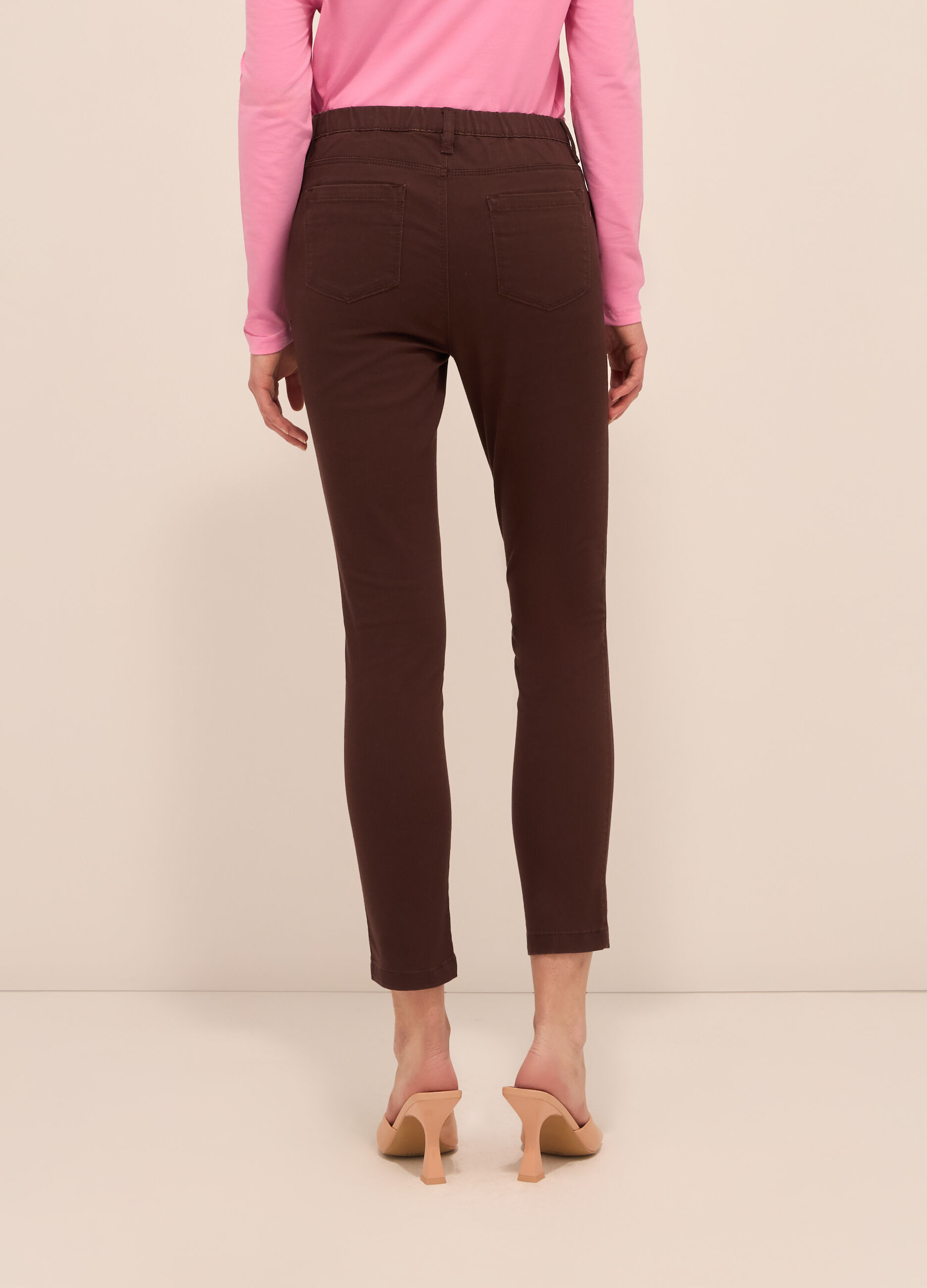 Jeggings in twill di misto cotone donna_1