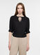 Blusa regular fit con scollo rotondo in pura viscosa donna_0