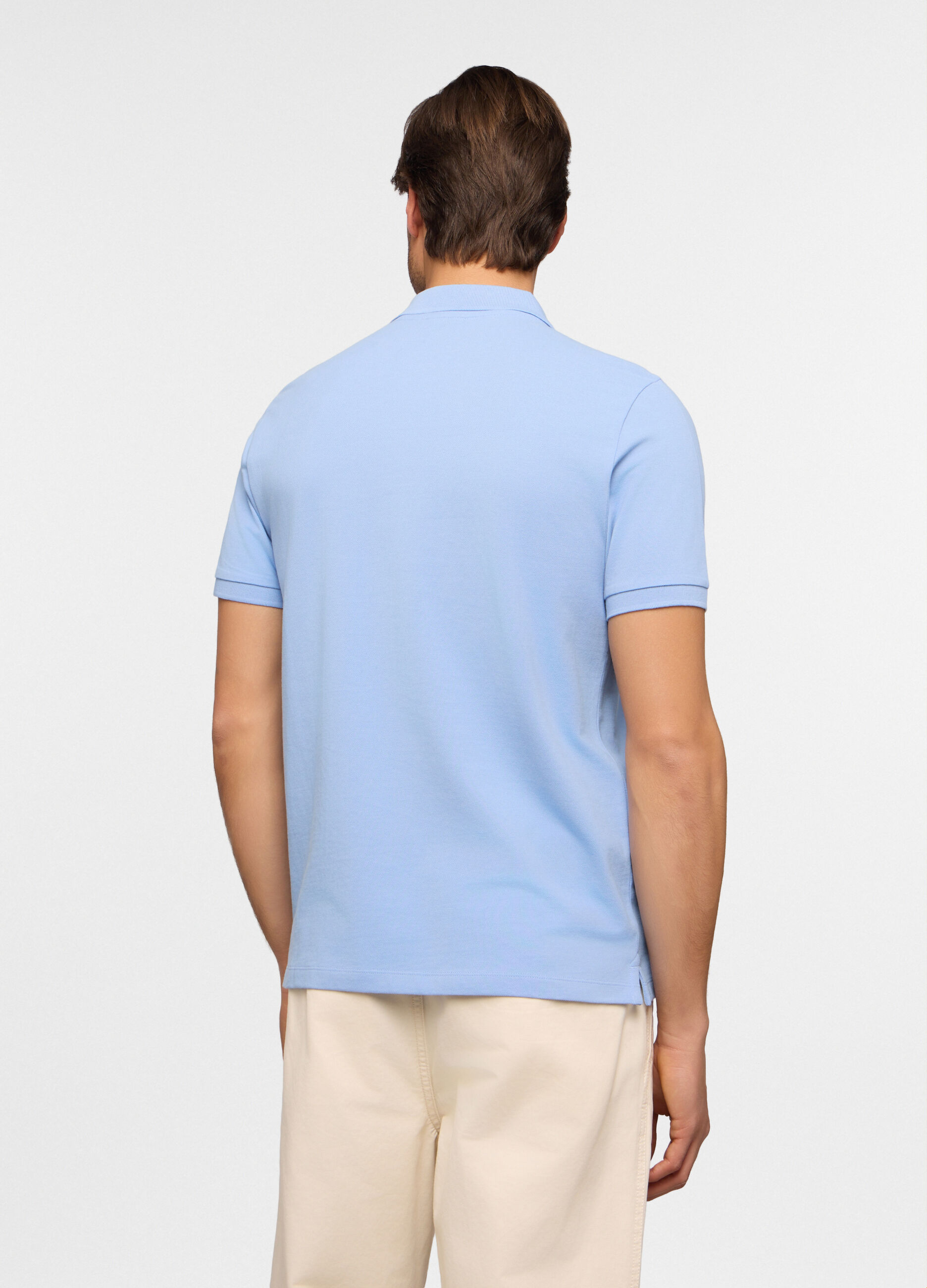 Polo a maniche corte in piquet di cotone uomo_1
