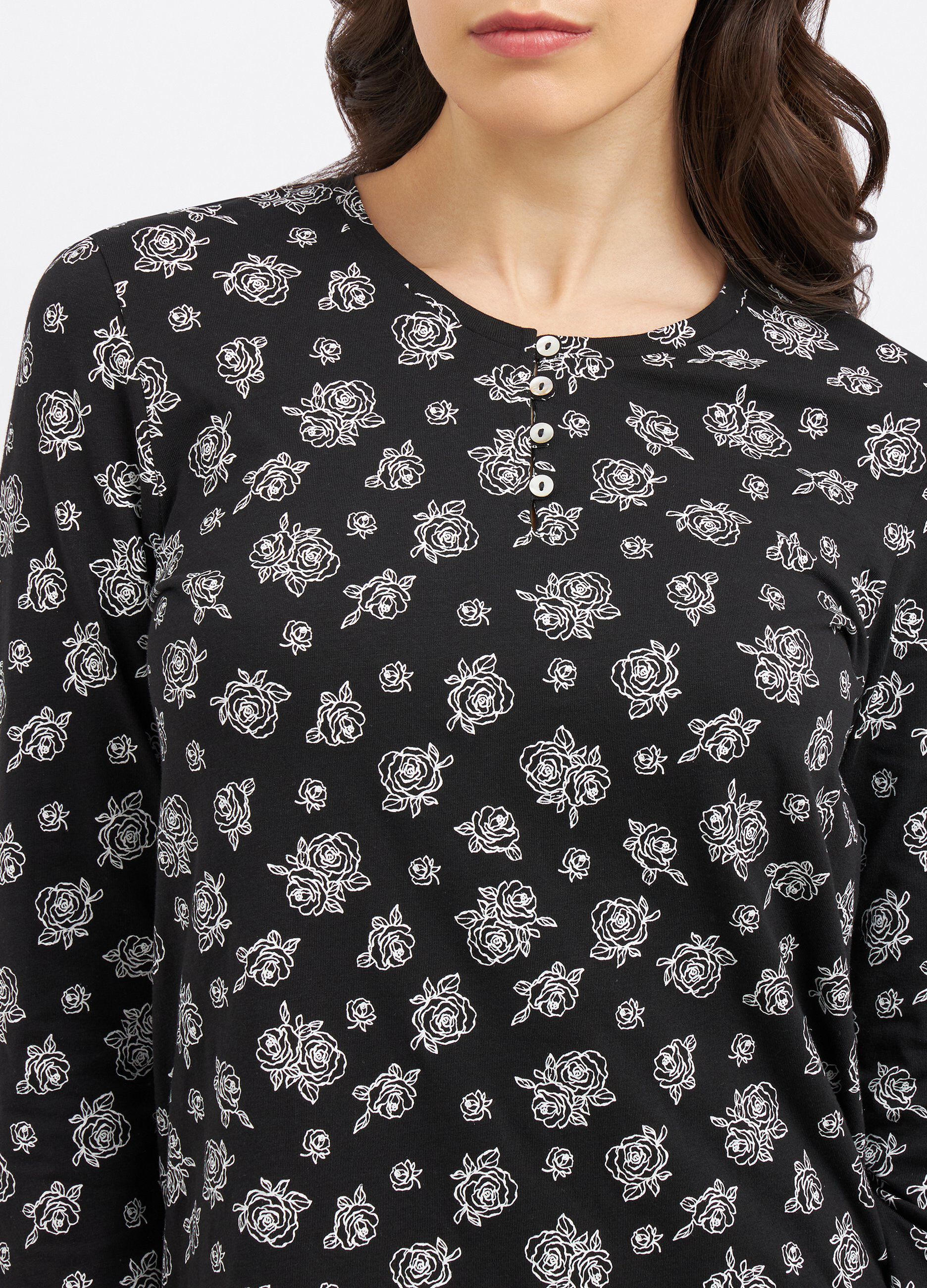 Camicia da notte in puro cotone a maniche lunghe donna_2