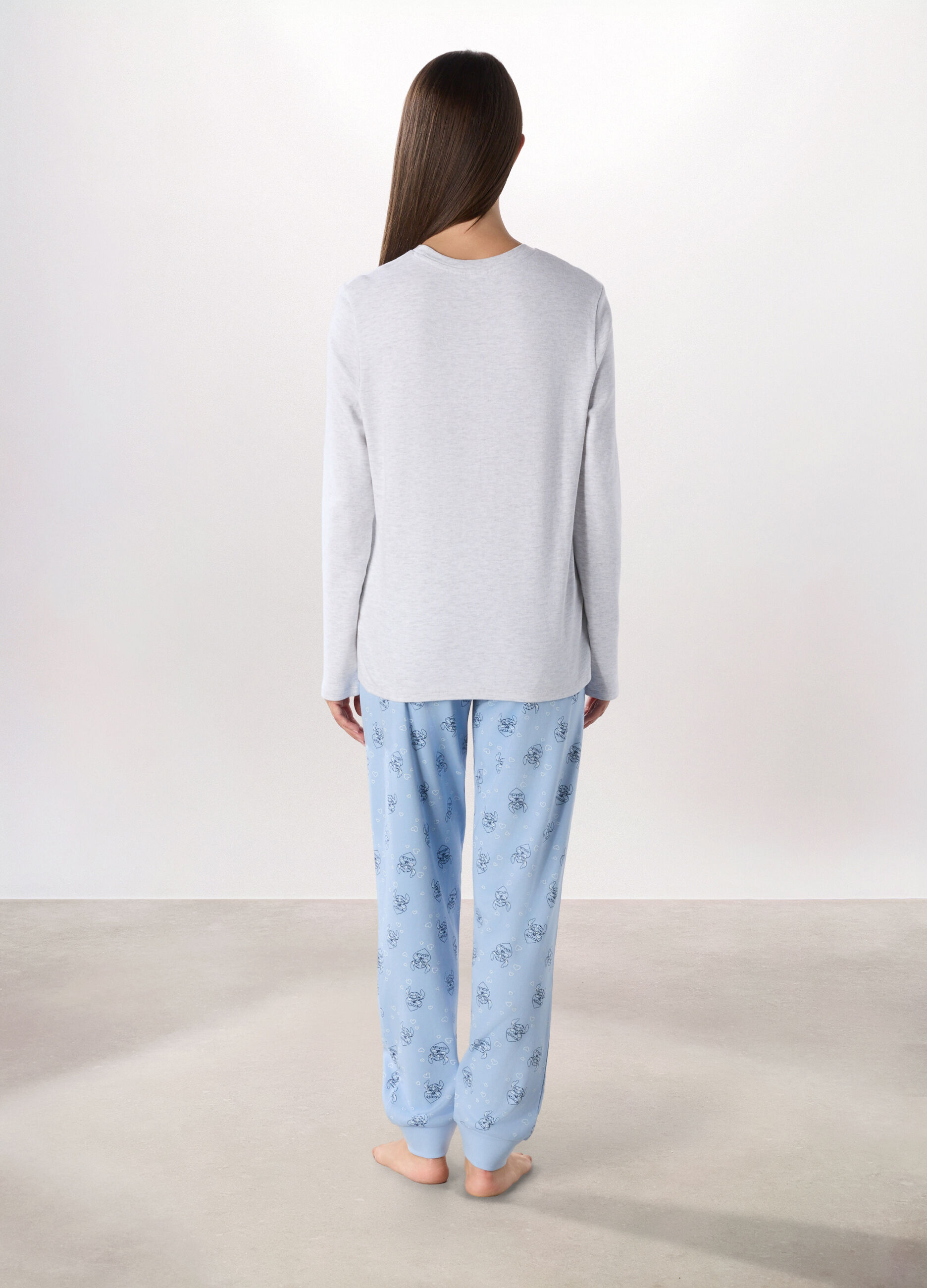 Set pigiama in interlock di cotone donna_1