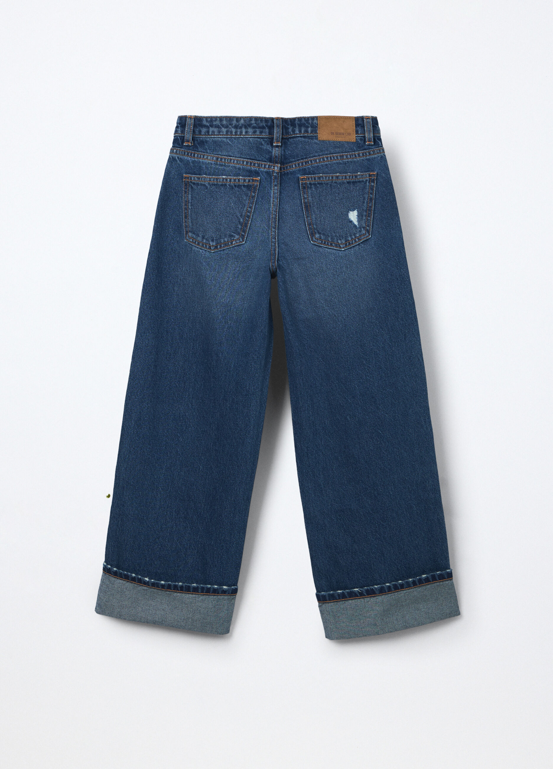 Pantaloni in denim di puro cotone ragazza_1