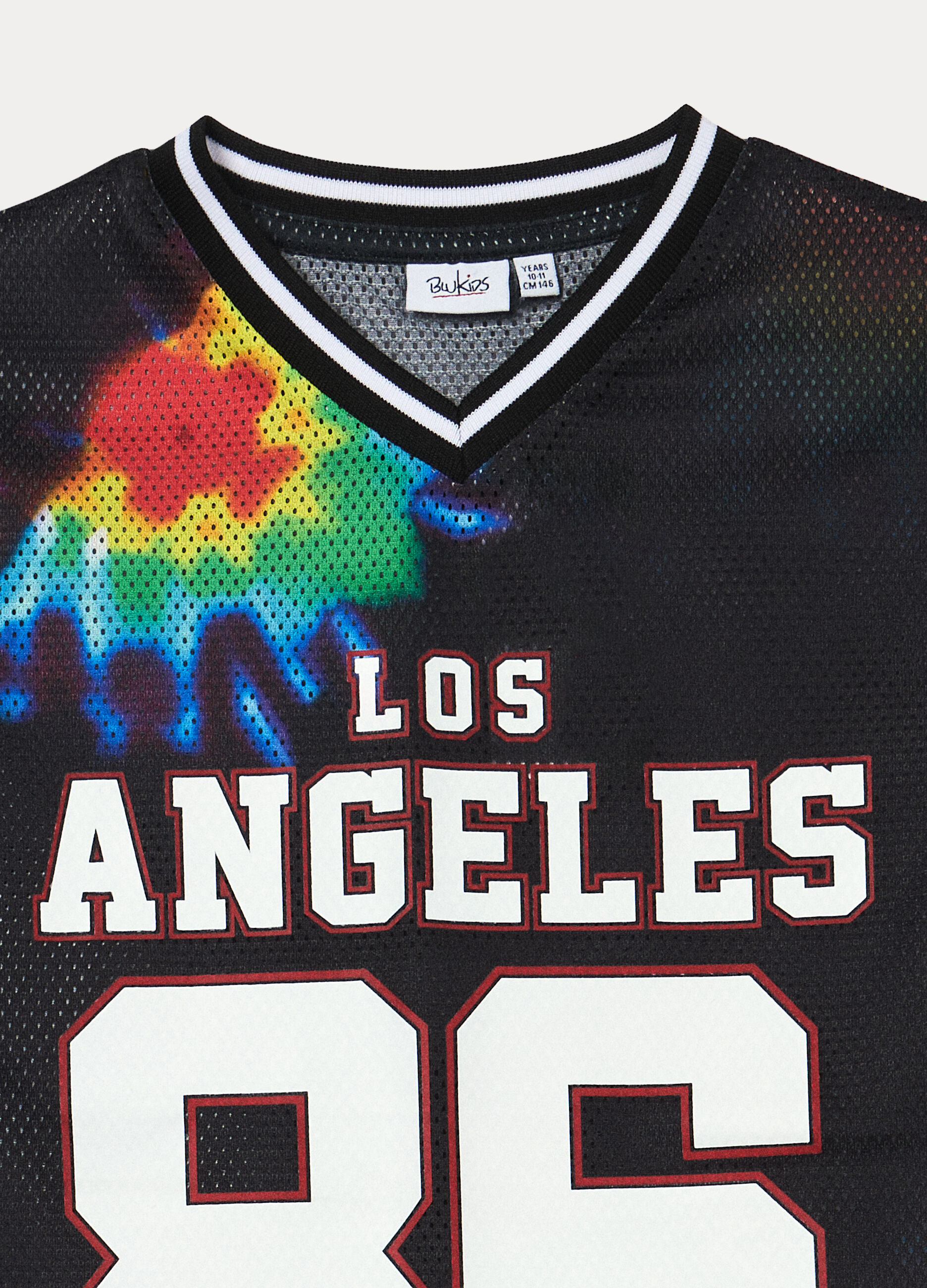 T-shirt mesh con scollo a V ragazzo_2