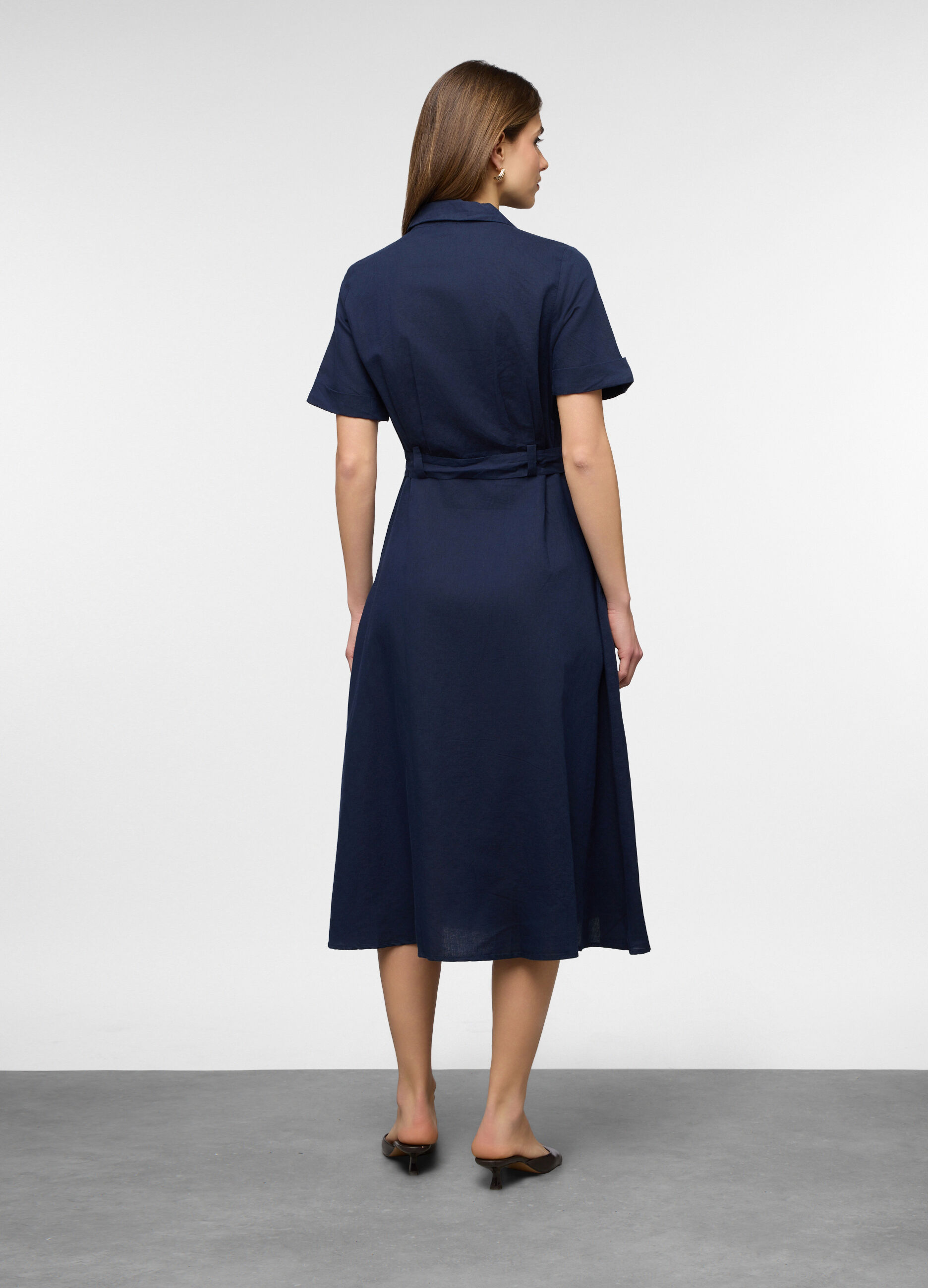 Abito lungo misto lino donna_1