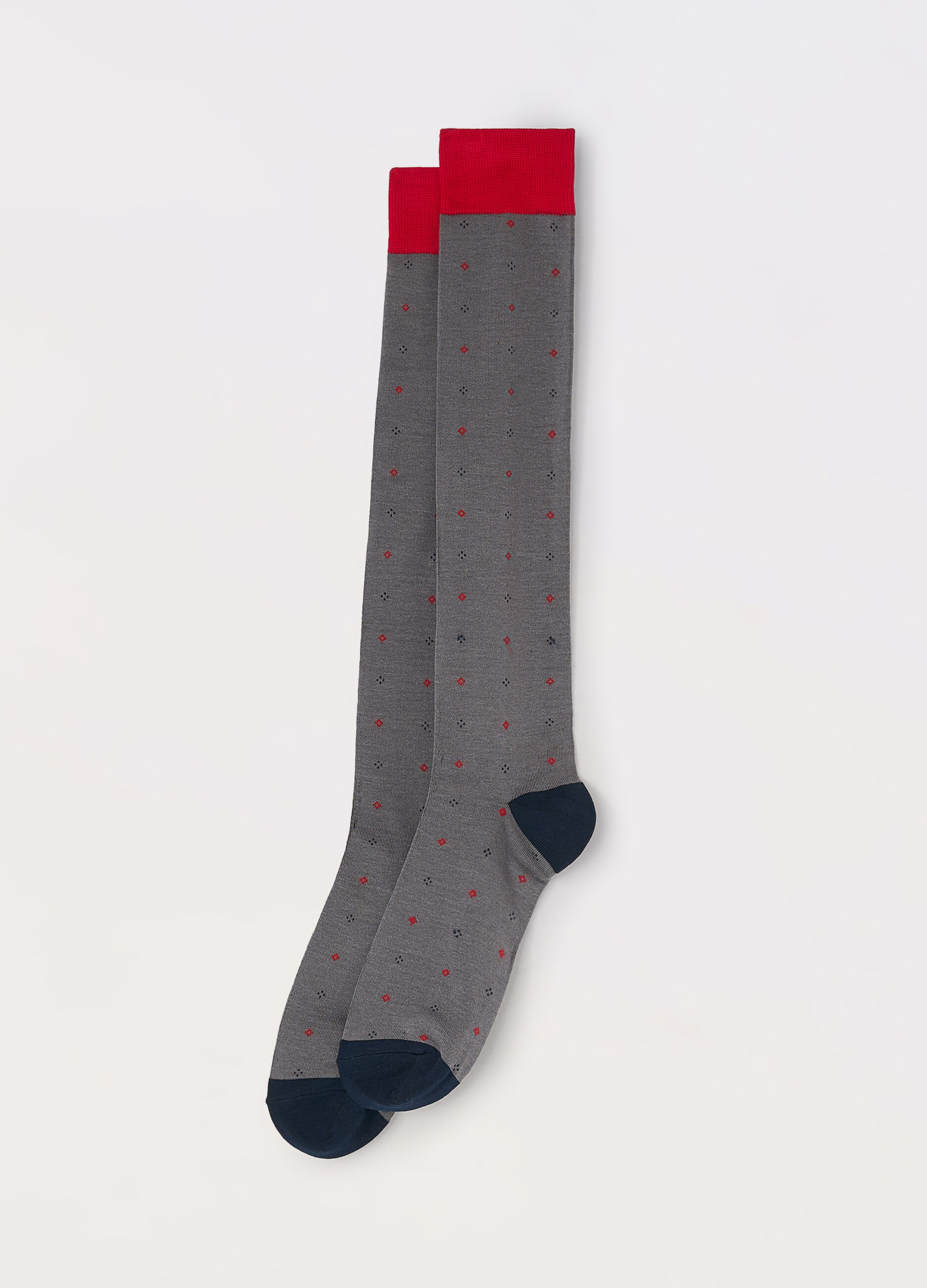 Calze lunghe in cotone stretch a fantasia uomo_0