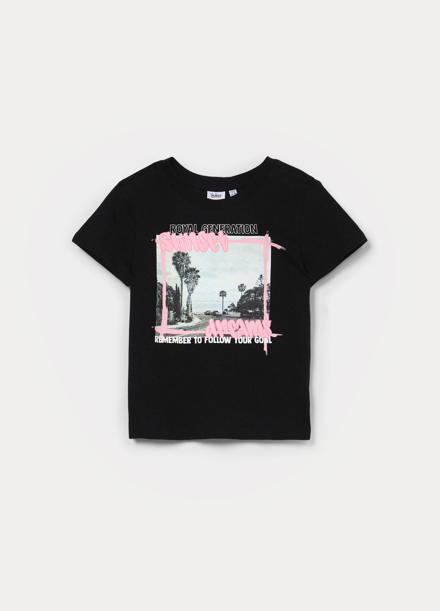 T-shirt girocollo in jersey di puro cotone ragazza_0