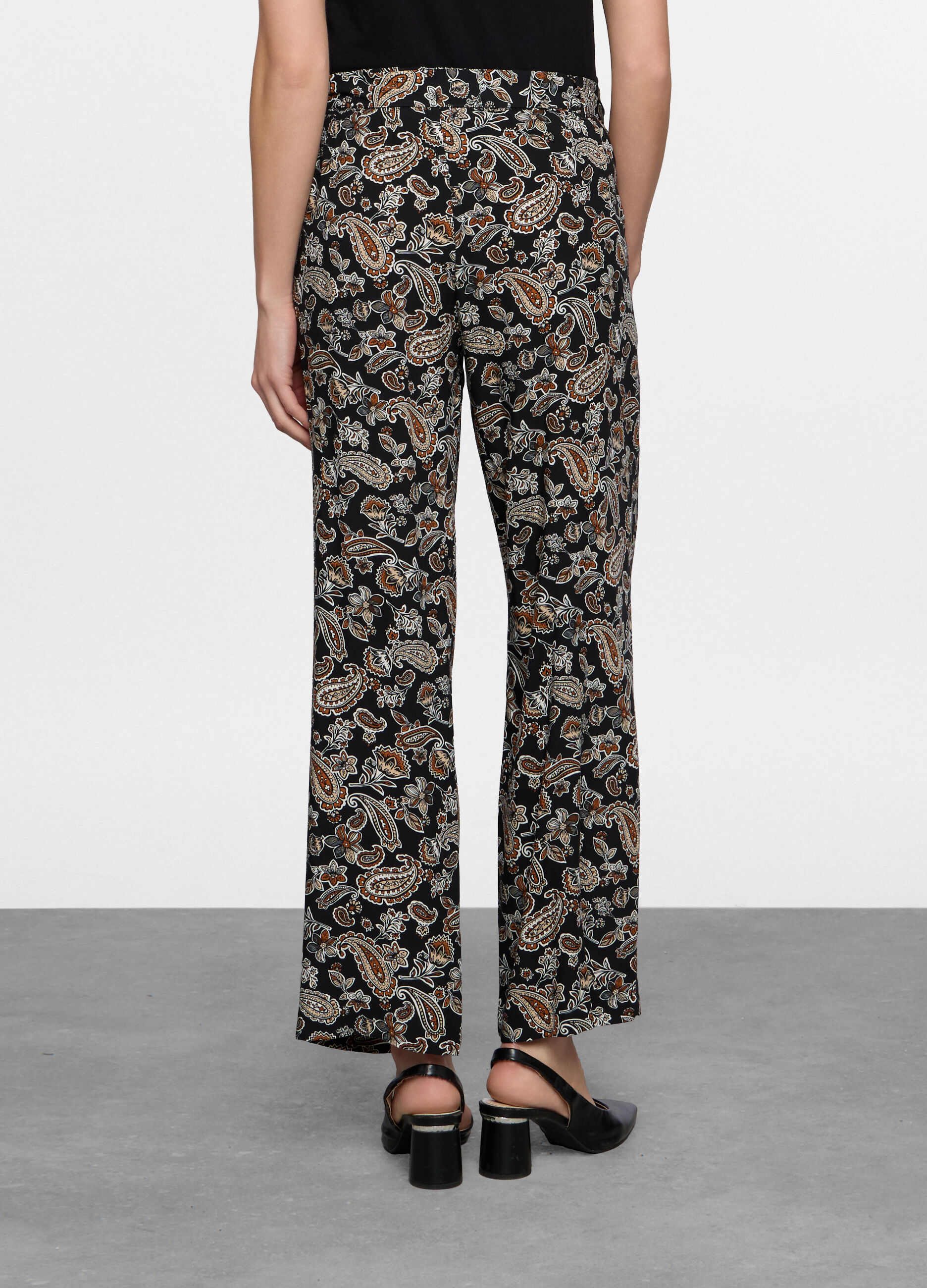 Pantaloni wide leg in pura viscosa donna_1