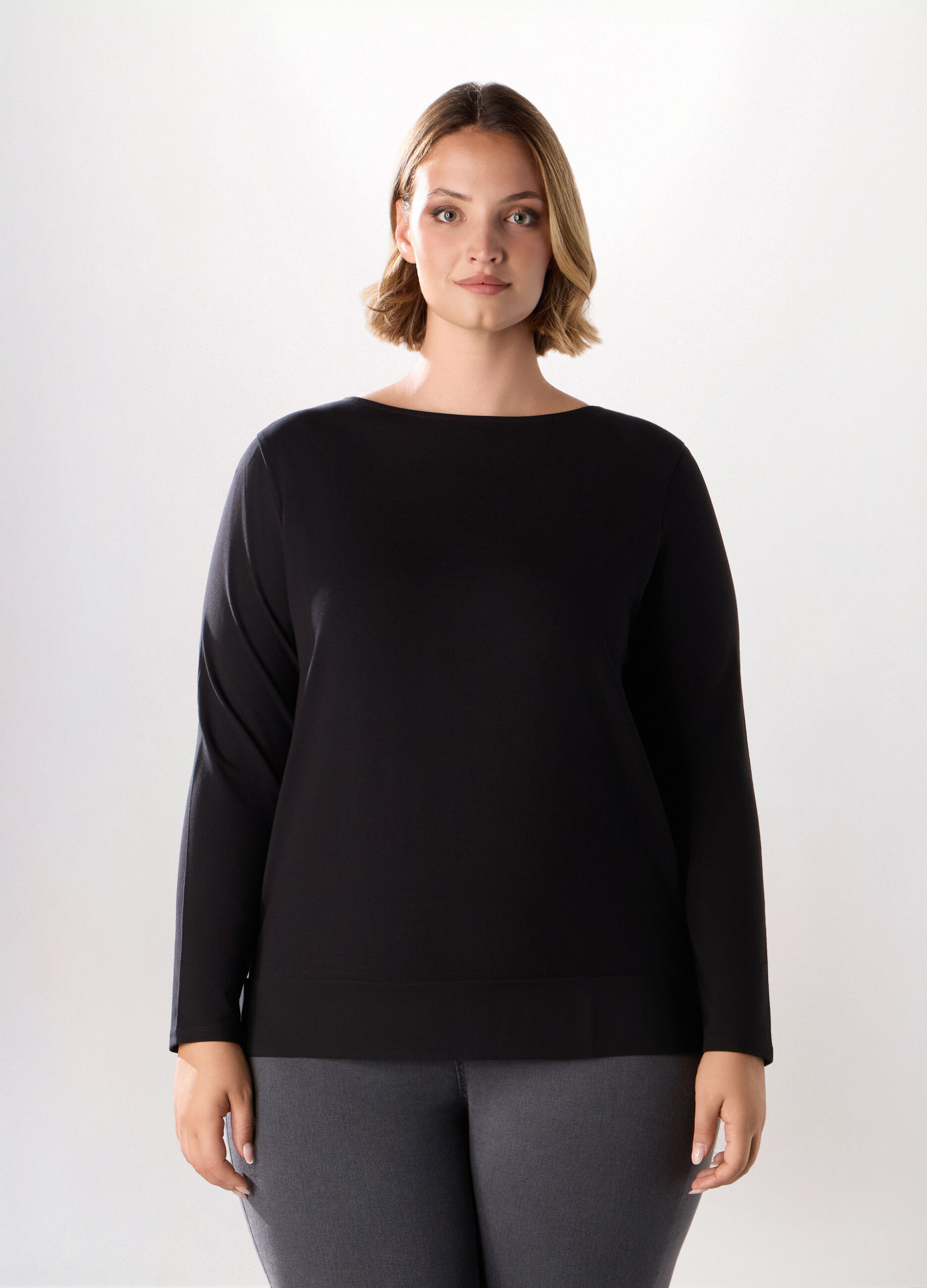 T-shirt in jersey di cotone stretch donna_0