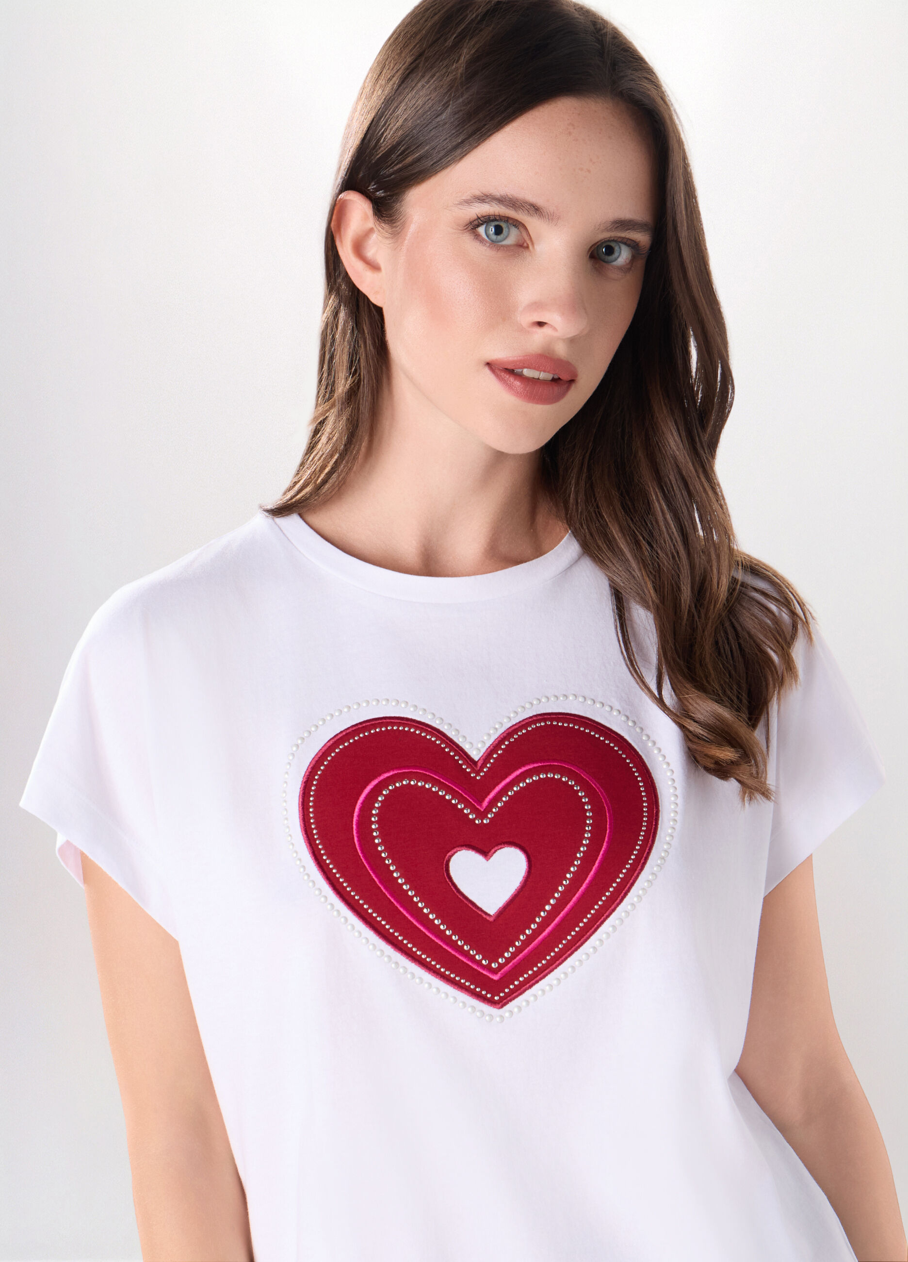 T-shirt in jersey di puro cotone donna_2