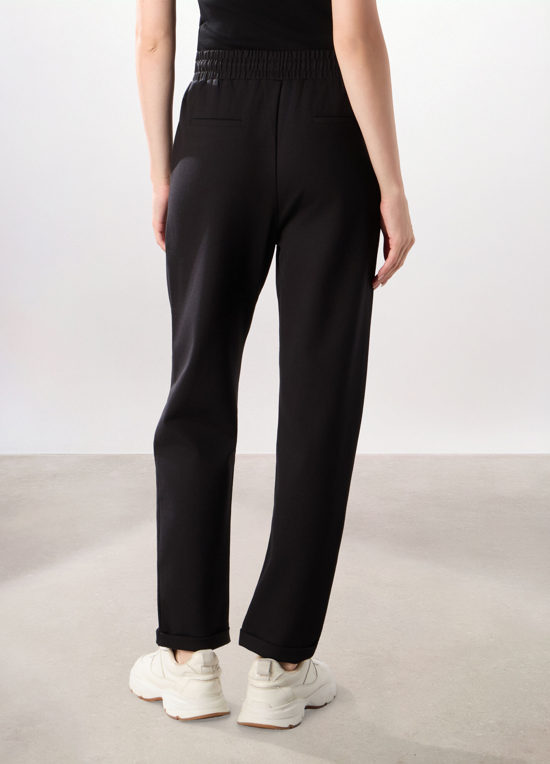Jogger in jersey stretch misto viscosa donna_0