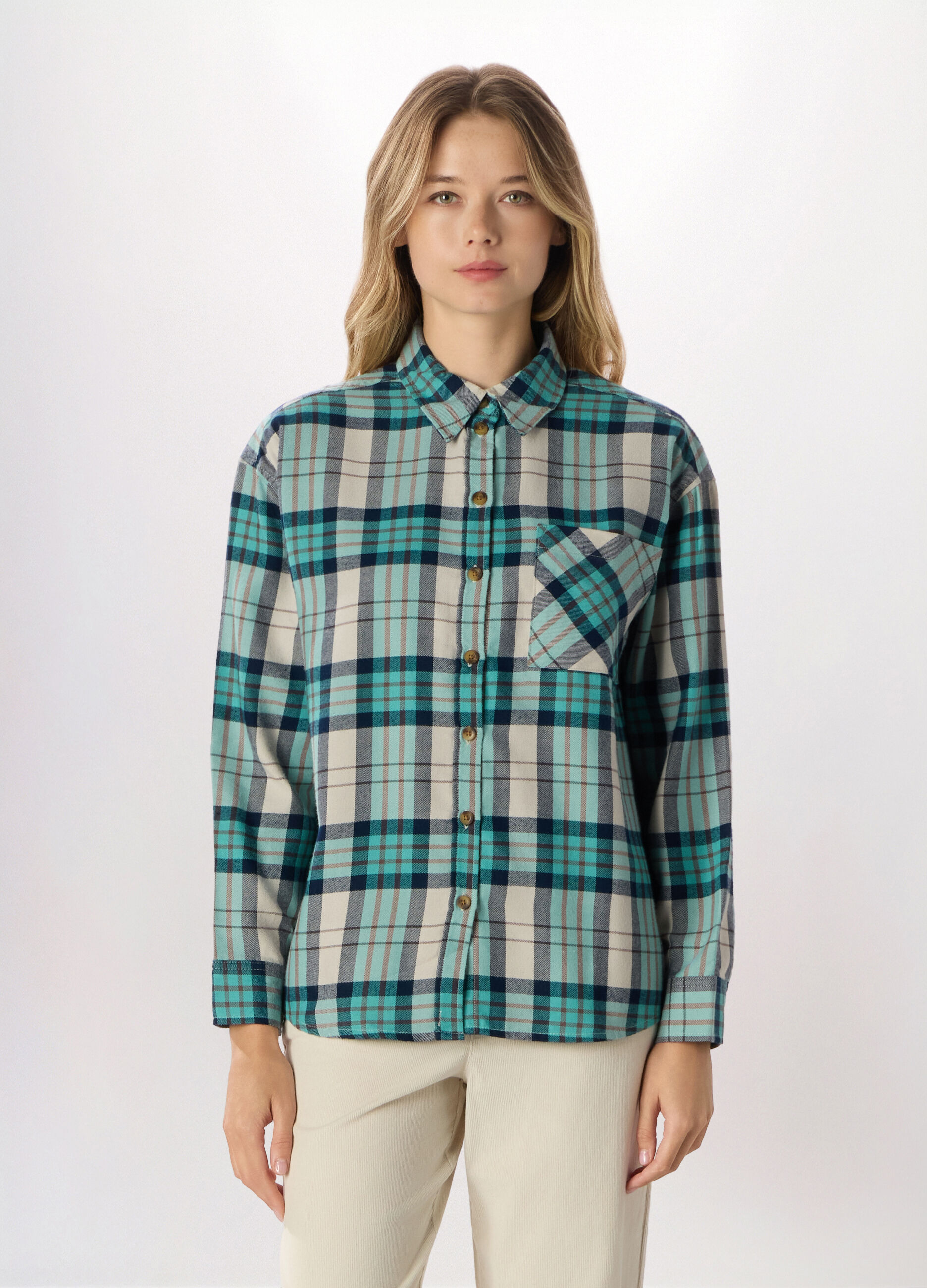 Camicia in flanella misto viscosa donna_0