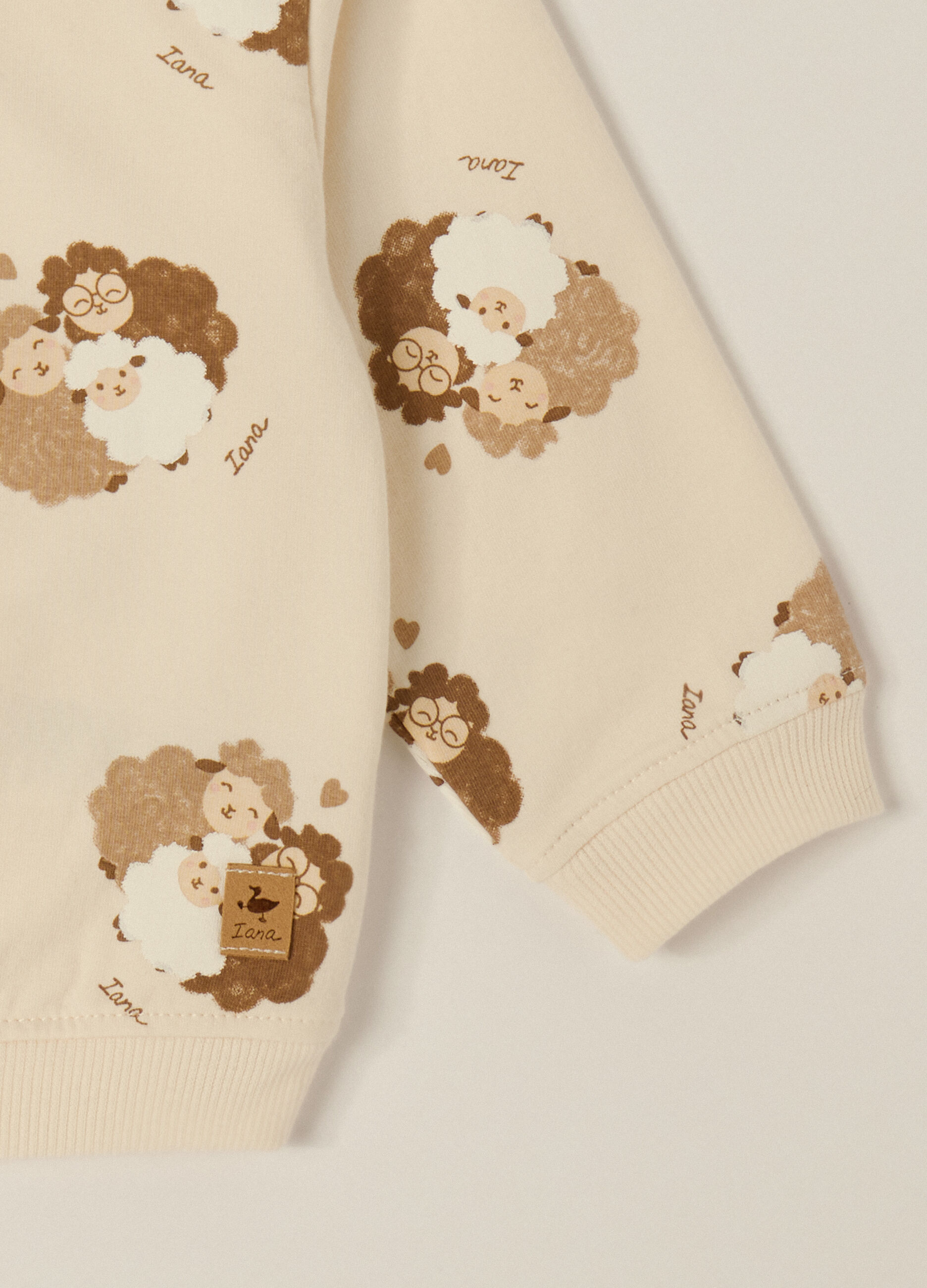 Felpa beige a girocollo per neonato_2