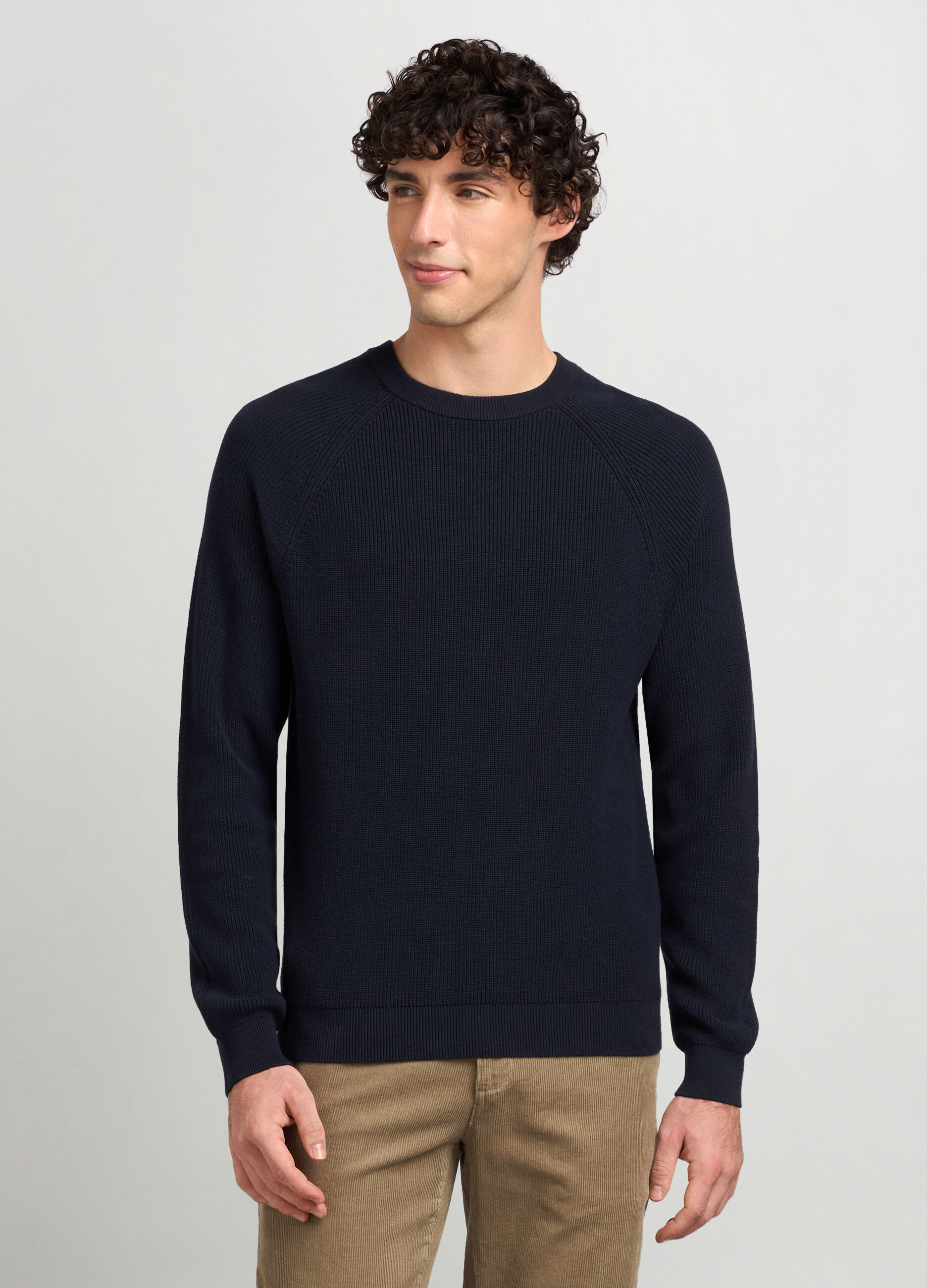 Maglione girocollo cotone uomo on sale