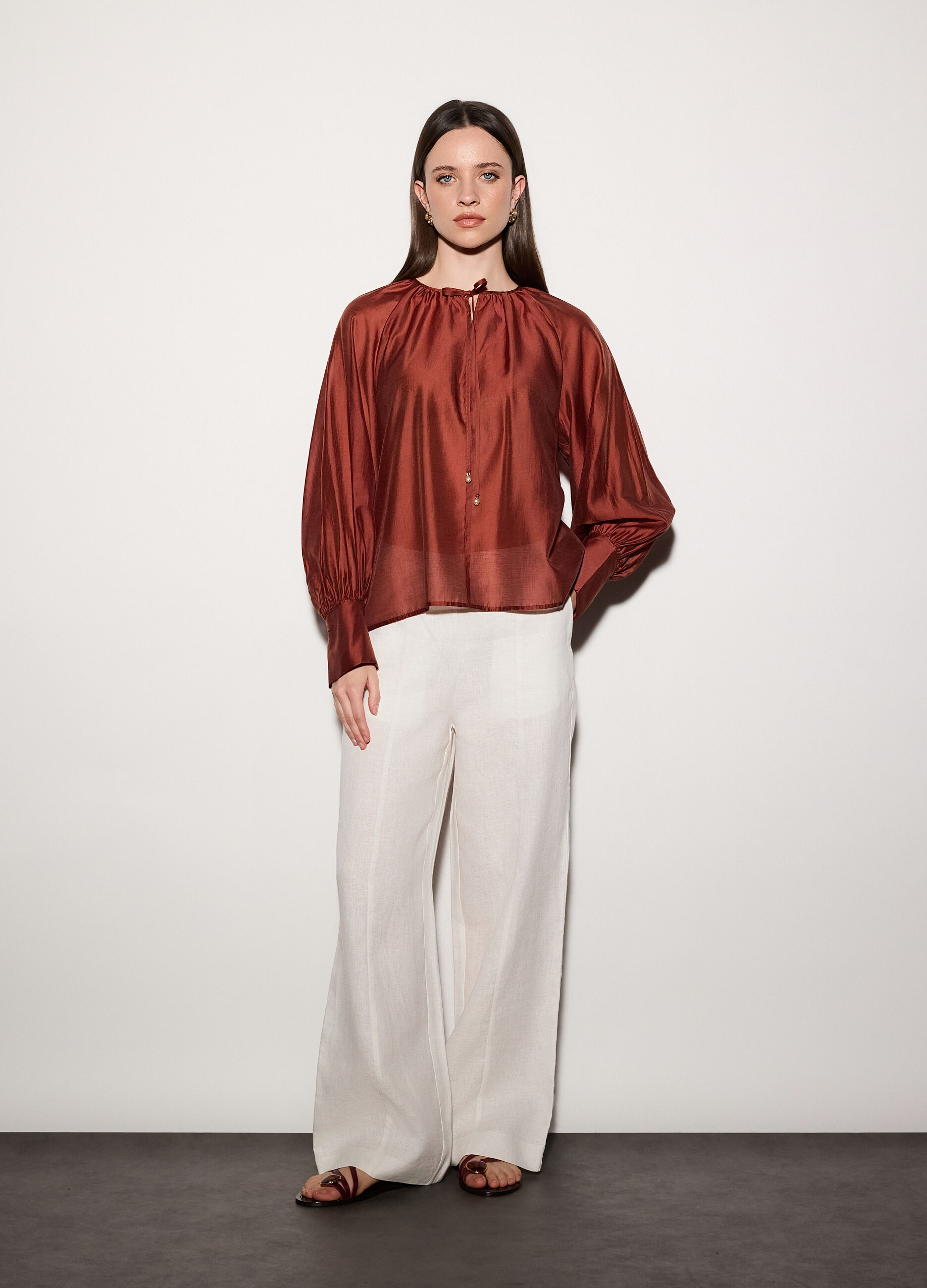 Blusa in mista lyocell donna_0
