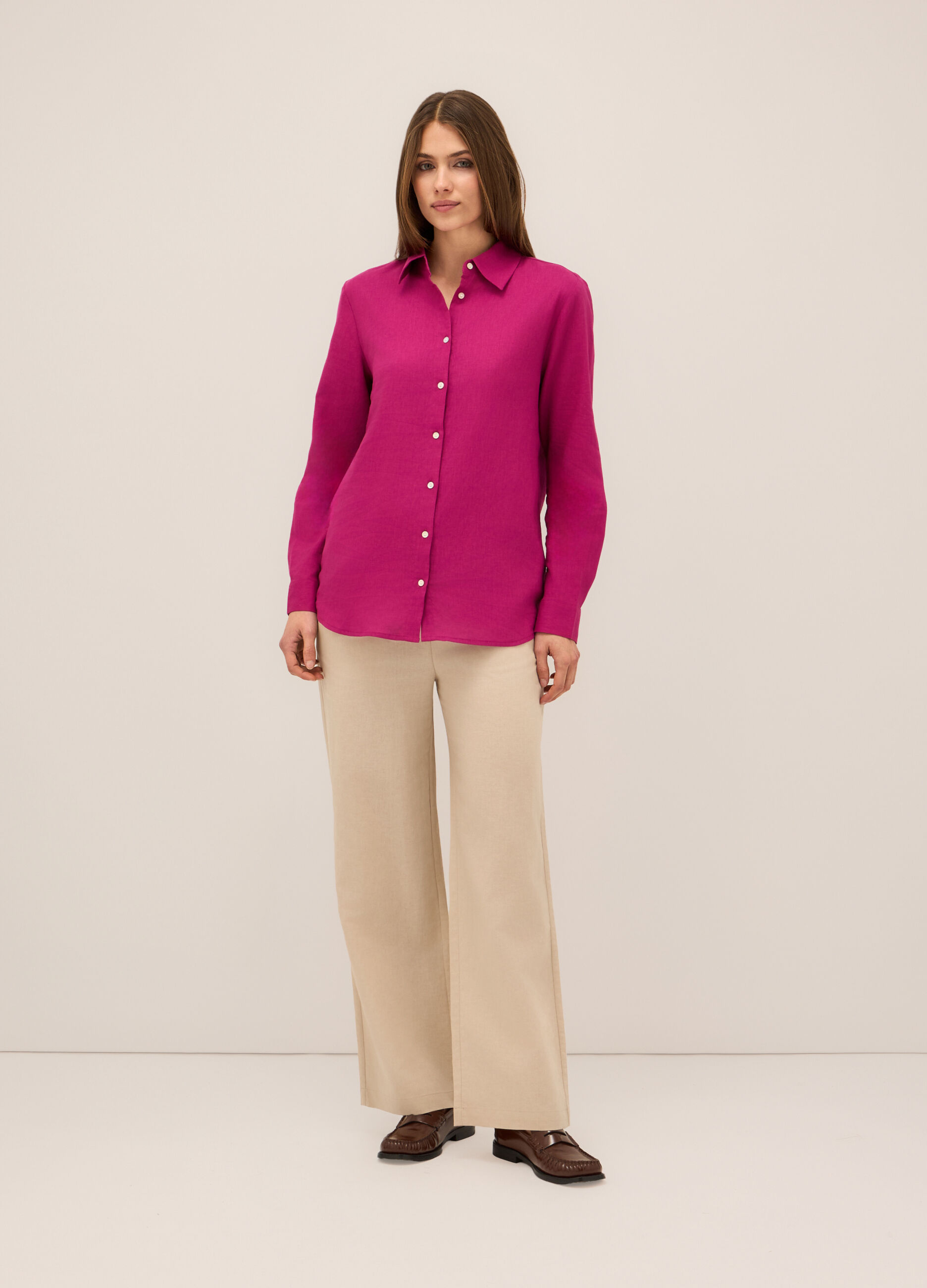 Pantaloni misto lino donna_0