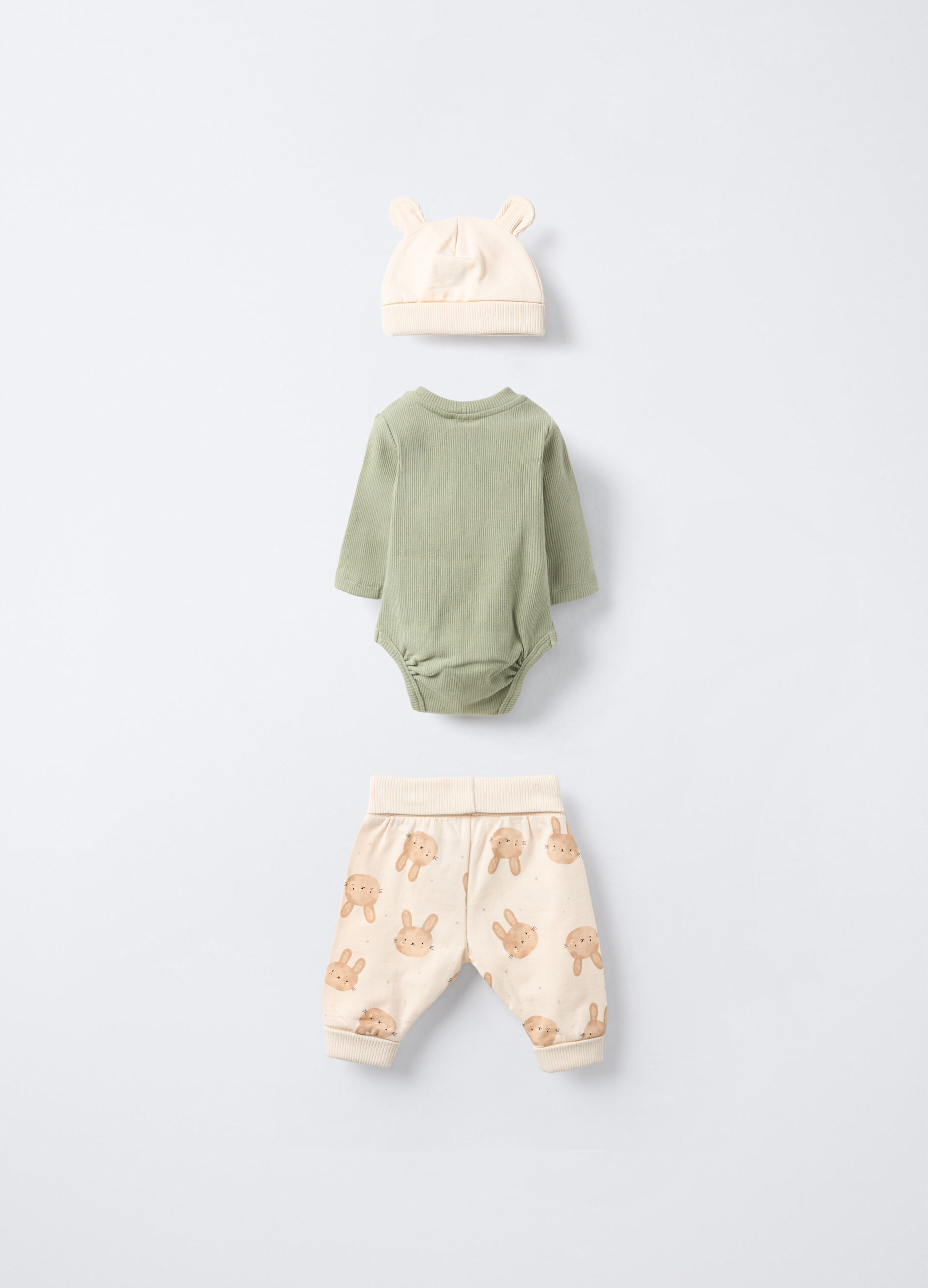 Set in costina di cotone stretch neonato_1