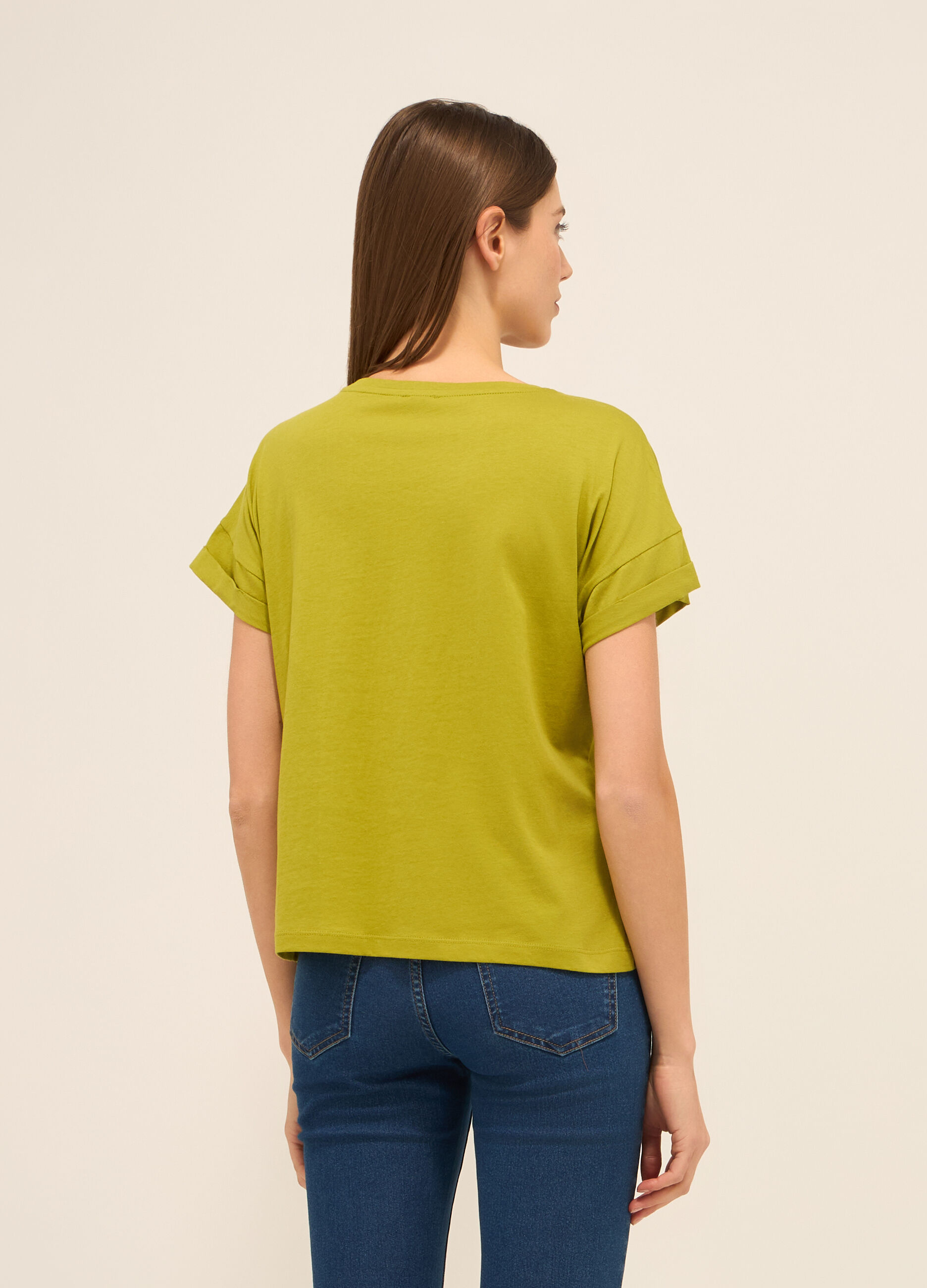T-shirt in jersey di puro cotone donna_1