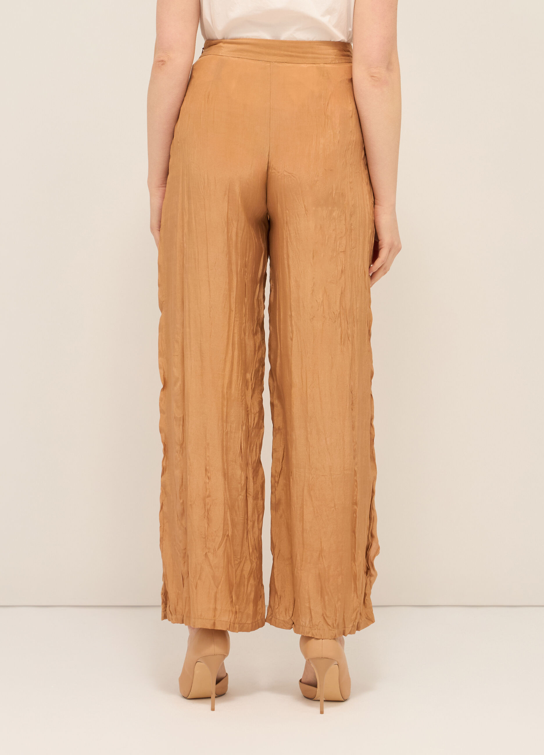 Pantalone a portafoglio in viscosa satin donna_1