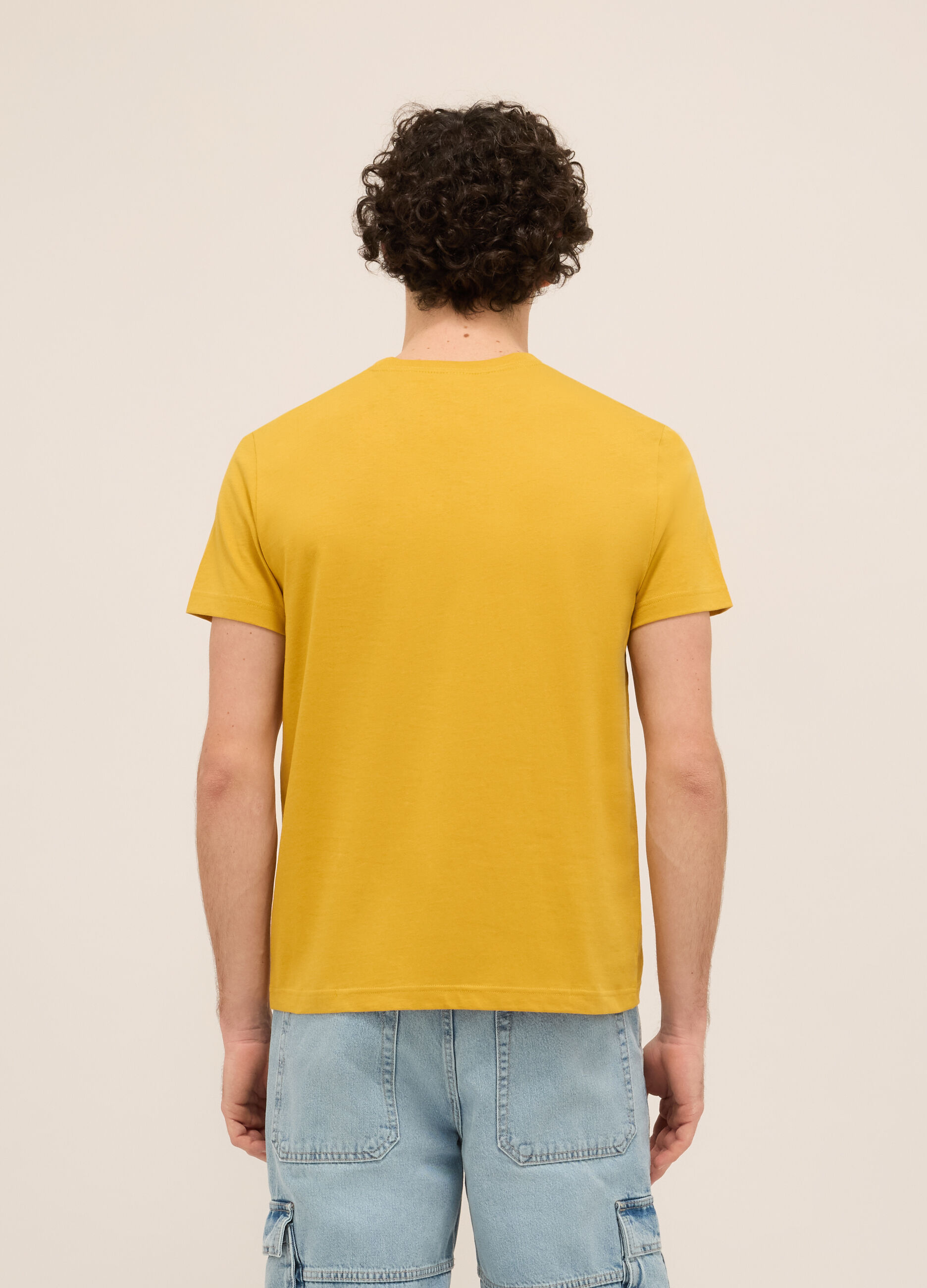 T-shirt girocollo in cotone con stampa uomo_1