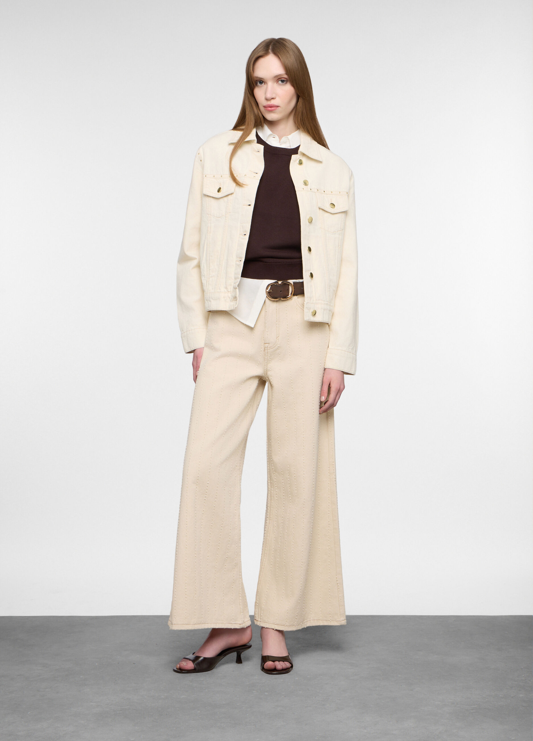 Giacca in denim di puro cotone donna_0