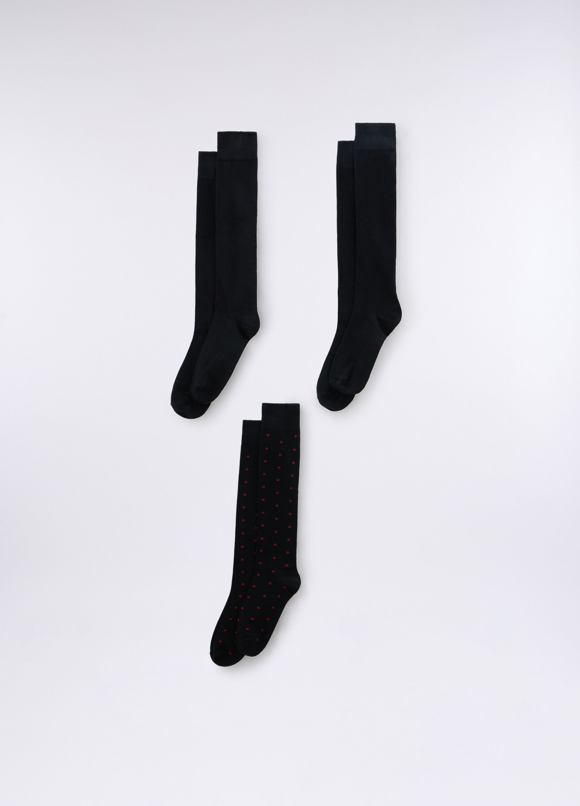 3 pack calze lunghe con pois uomo_0