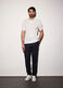 Pantalone con pince e coulisse in cotone e lino uomo_0