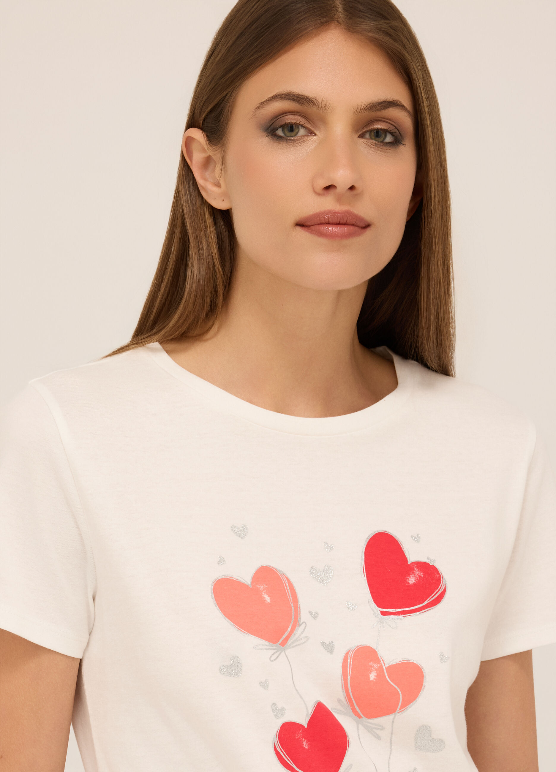 T-shirt in jersey di puro cotone donna_2