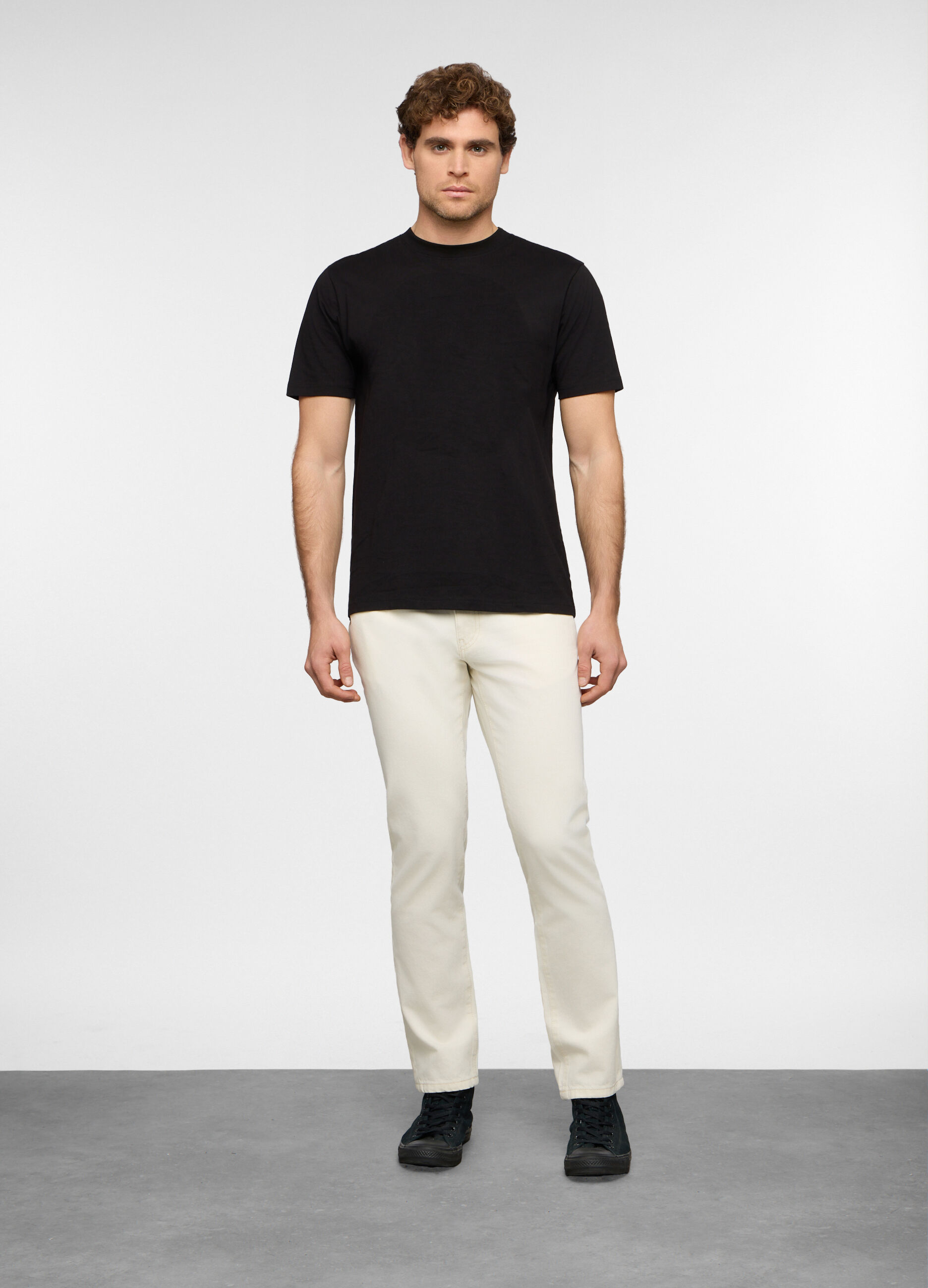 Jeans slim fit in denim di cotone uomo_0