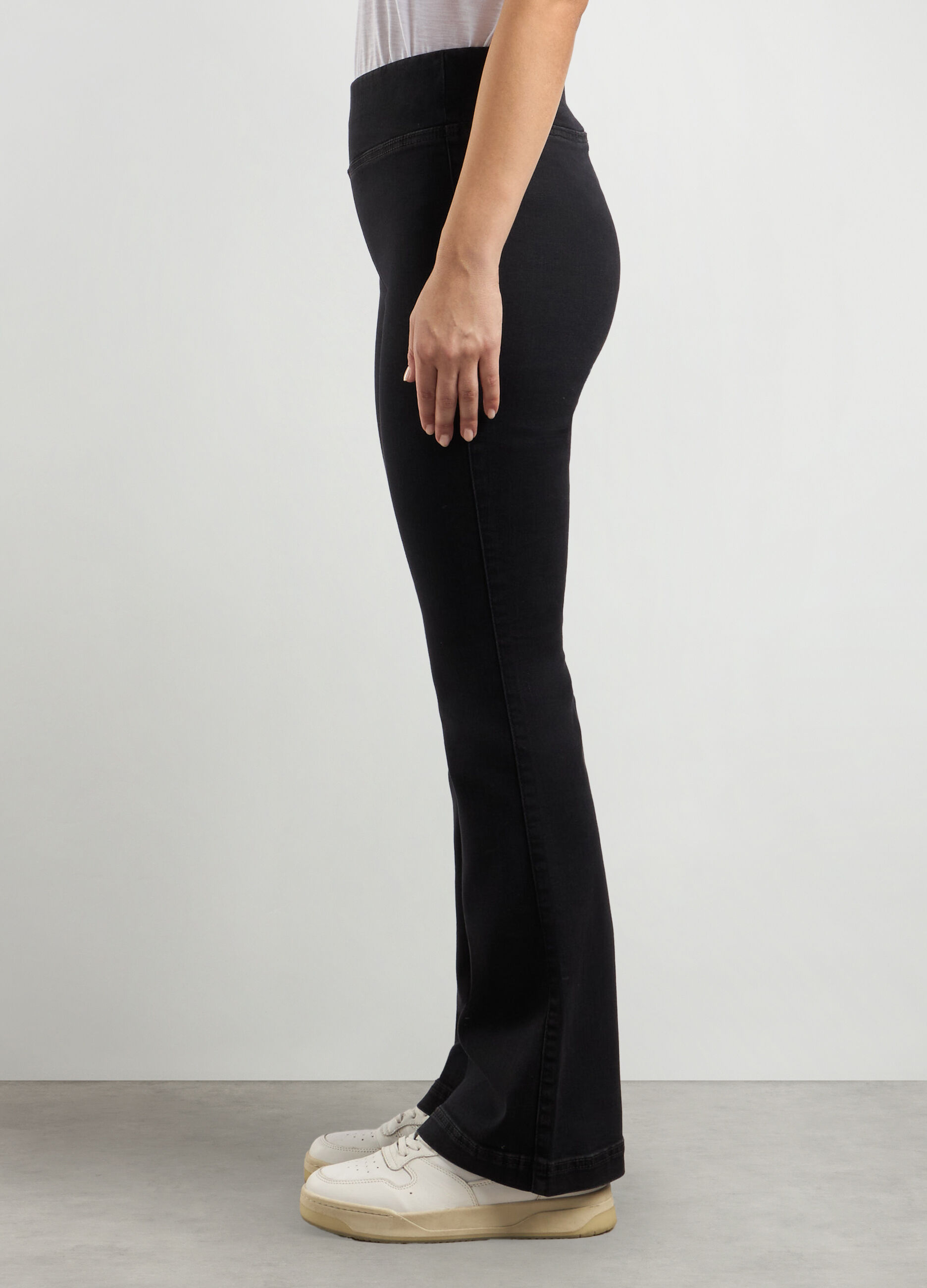Jeggings in denim di misto cotone stretch flare fit donna_2