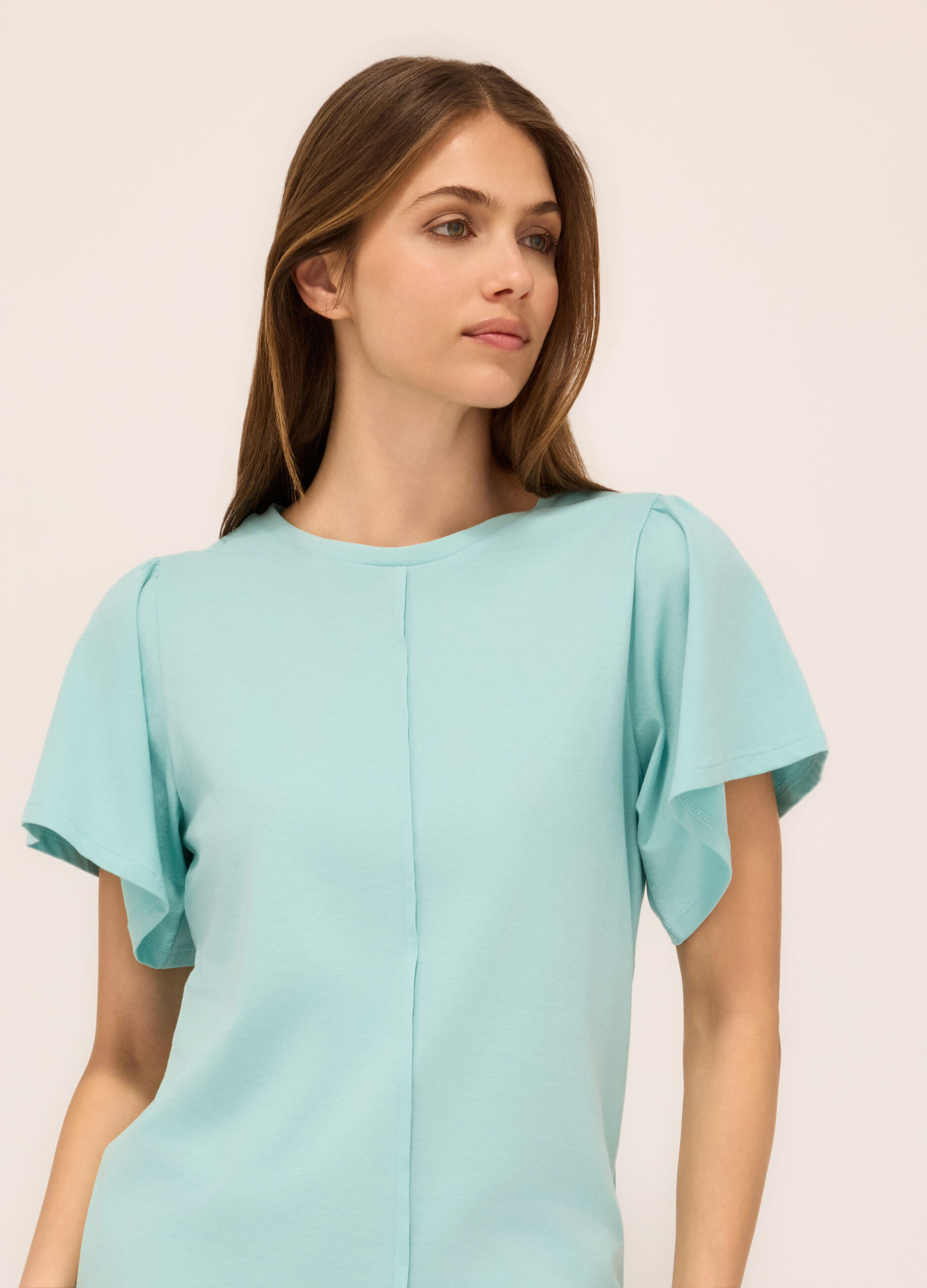 T-shirt in jersey di puro cotone donna_2