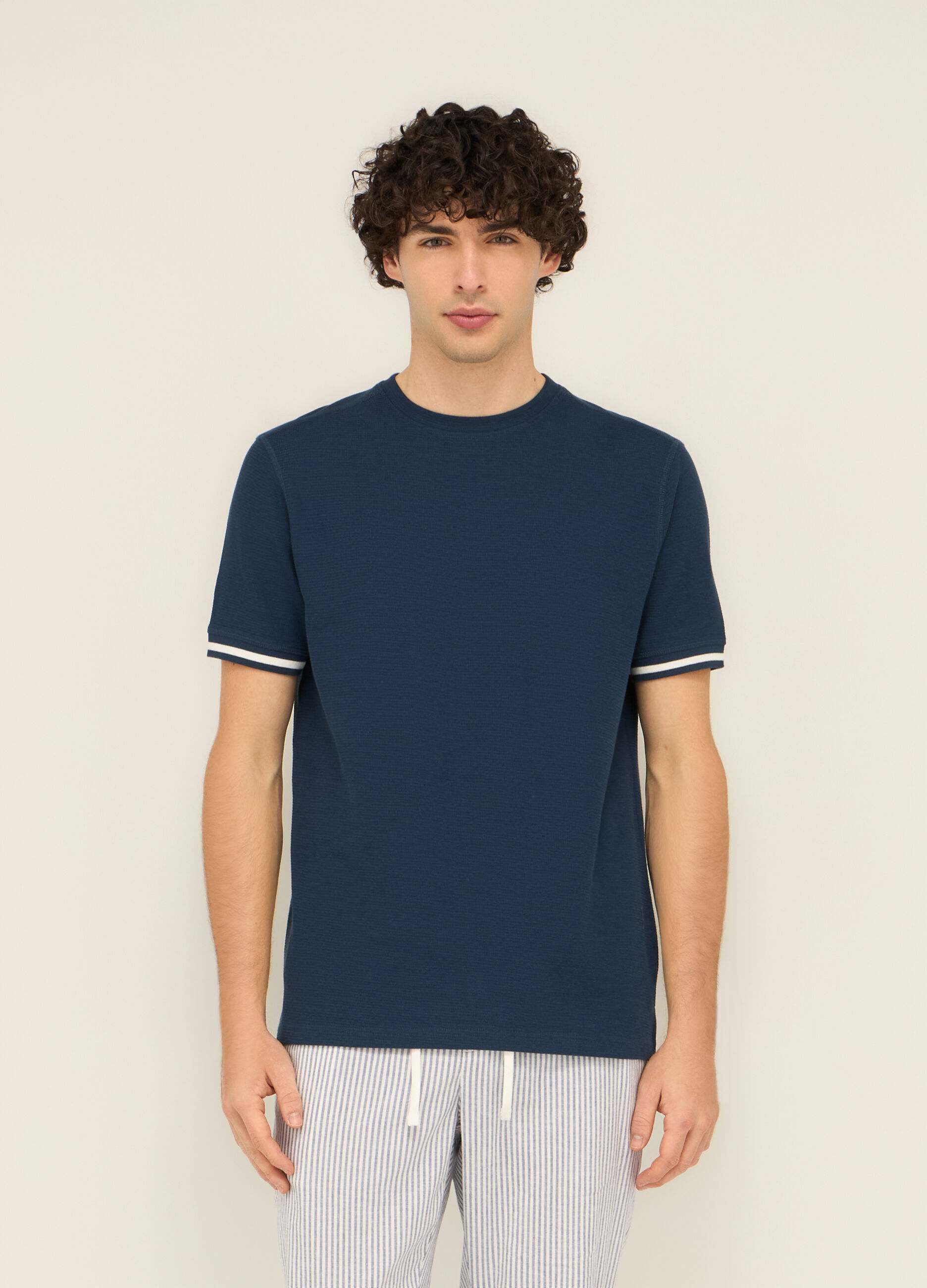T-shirt in maglia di puro cotone uomo_0