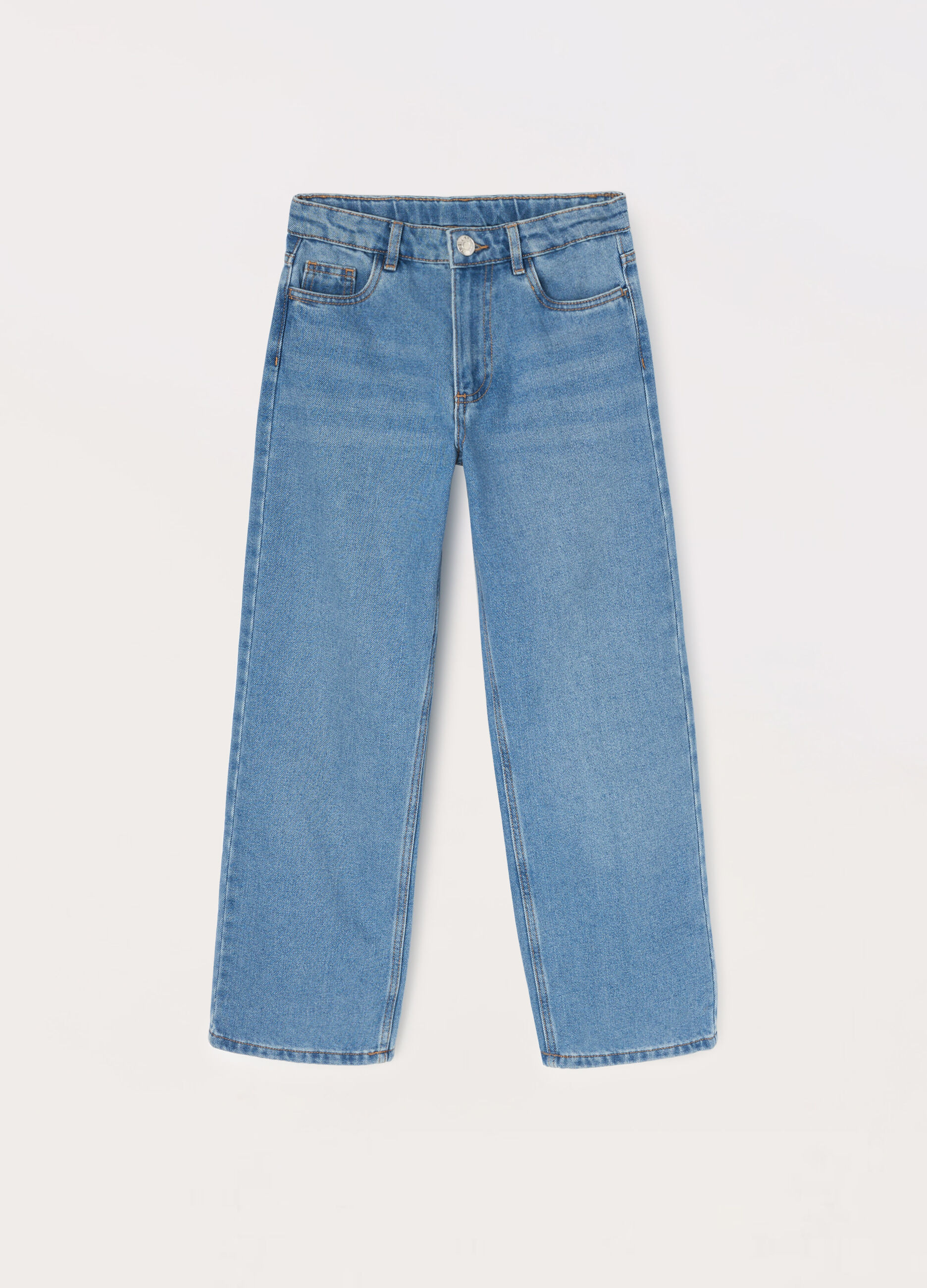 Pantaloni in denim di misto cotone ragazza_0