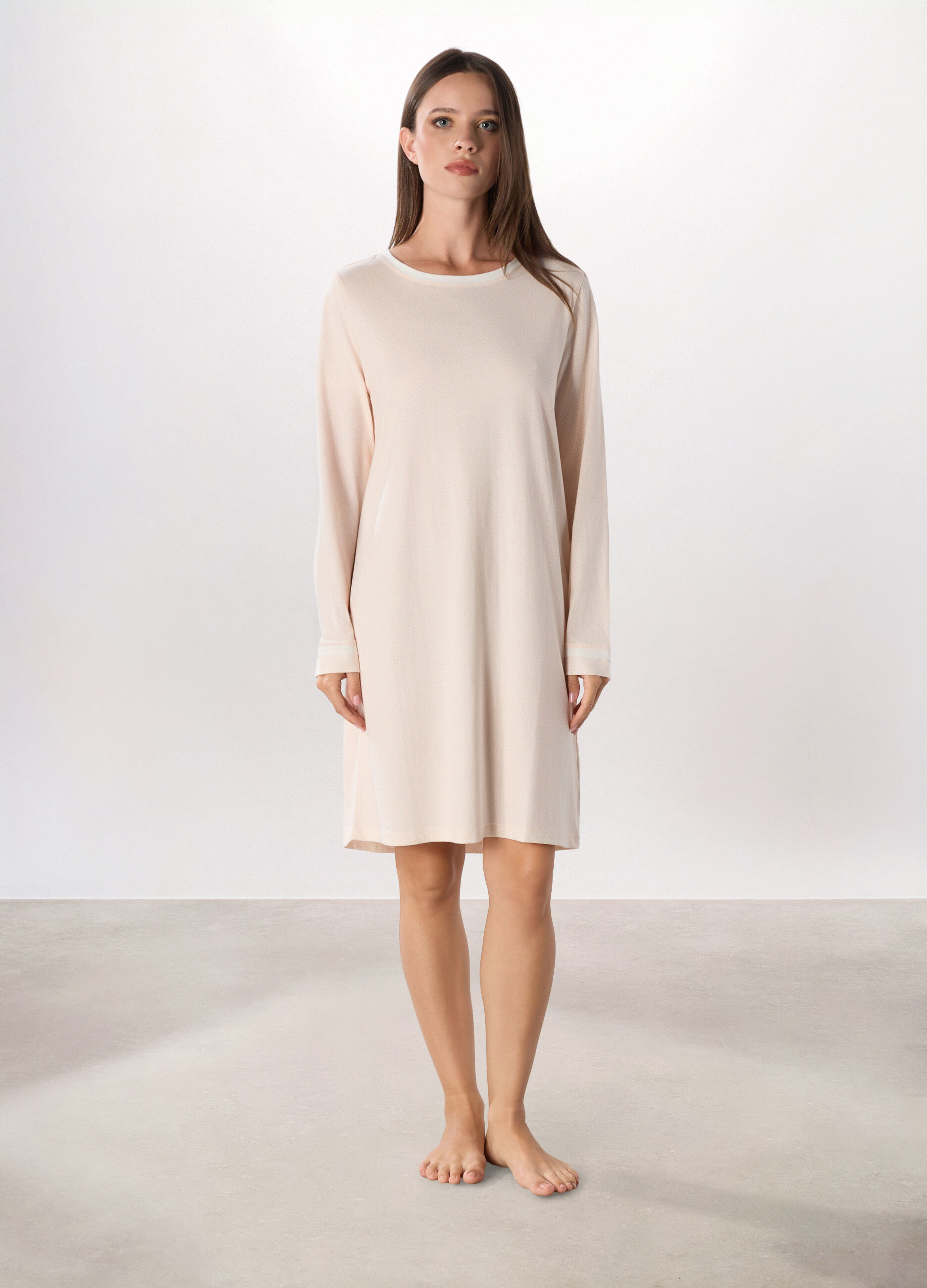 Camicia da notte in jersey di puro cotone donna_0