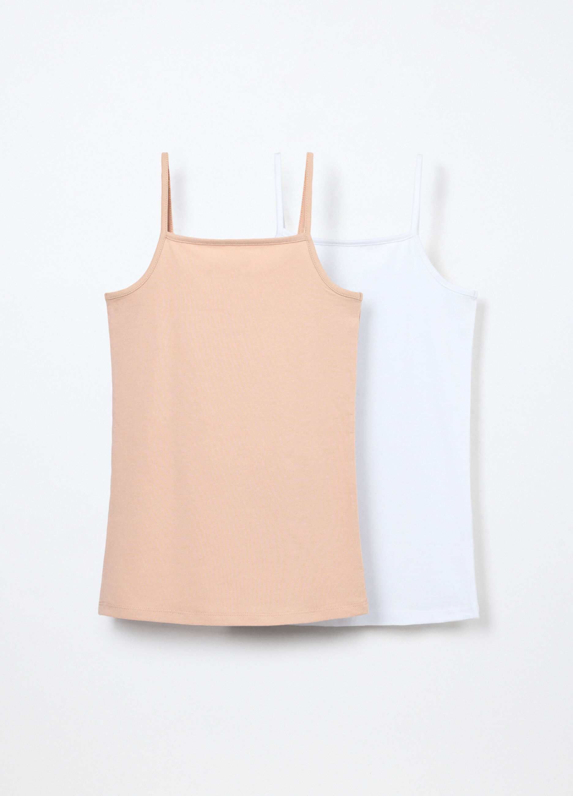 Pack 2 canotte in jersey di cotone stretch ragazza_1