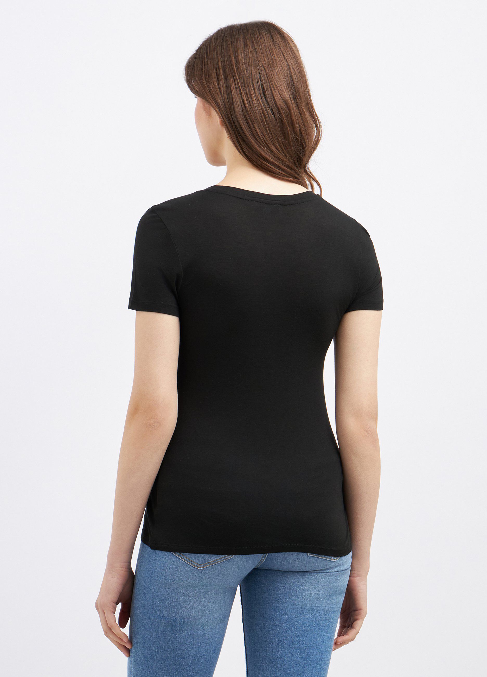 T-shirt girocollo in pura viscosa donna_1