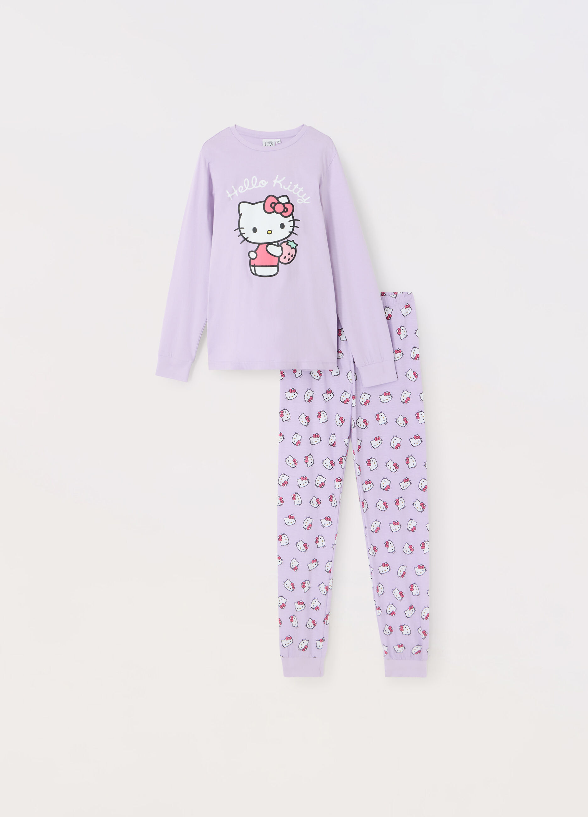 Pigiama lungo in jersey di puro cotone bambina_0