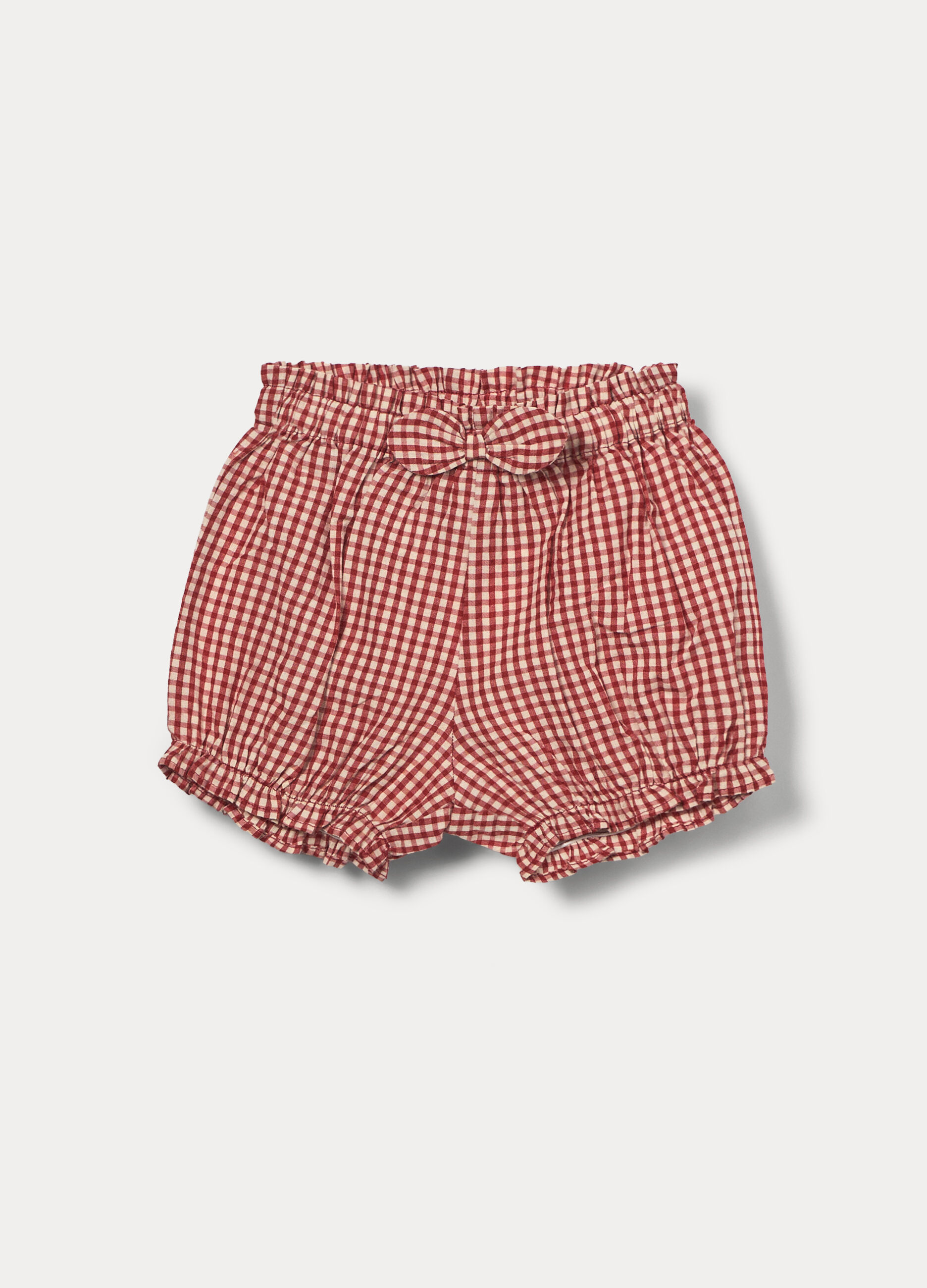 Shorts in puro cotone seersucker neonata_0