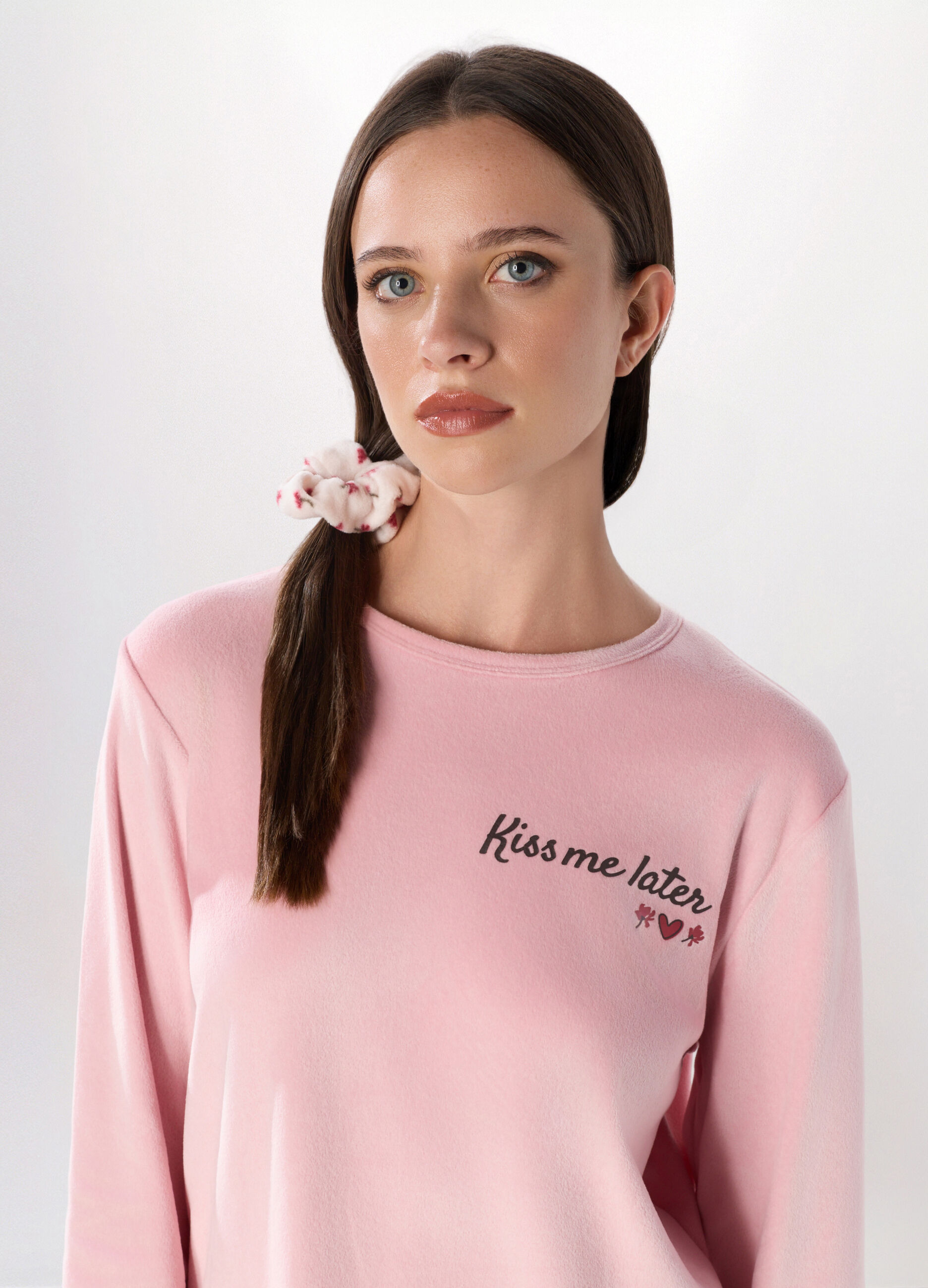 Set pigiama lungo in coral fleece donna_2