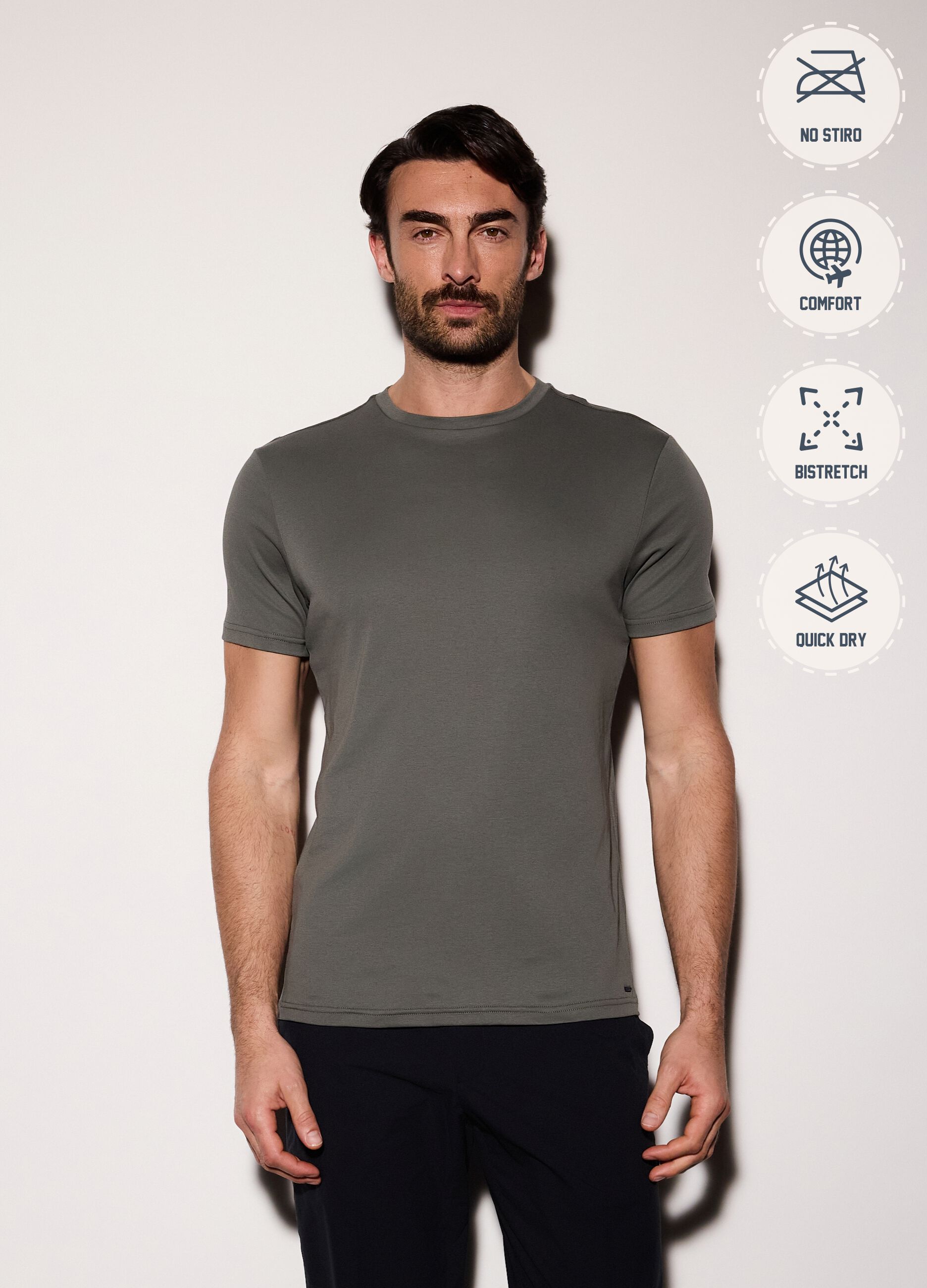 T-shirt slim fit in jersey di cotone uomo_0