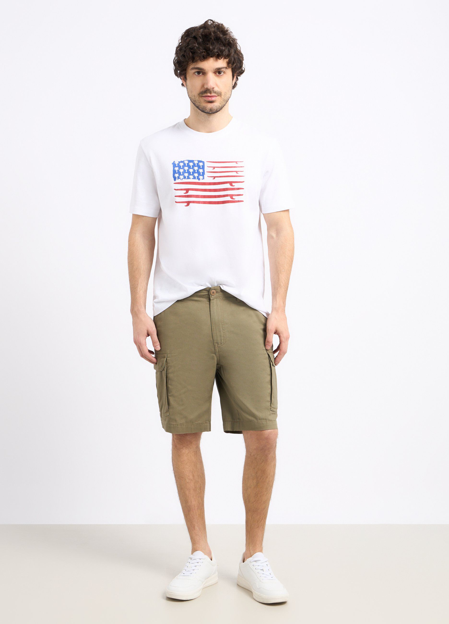 Shorts cargo in puro cotone uomo_0
