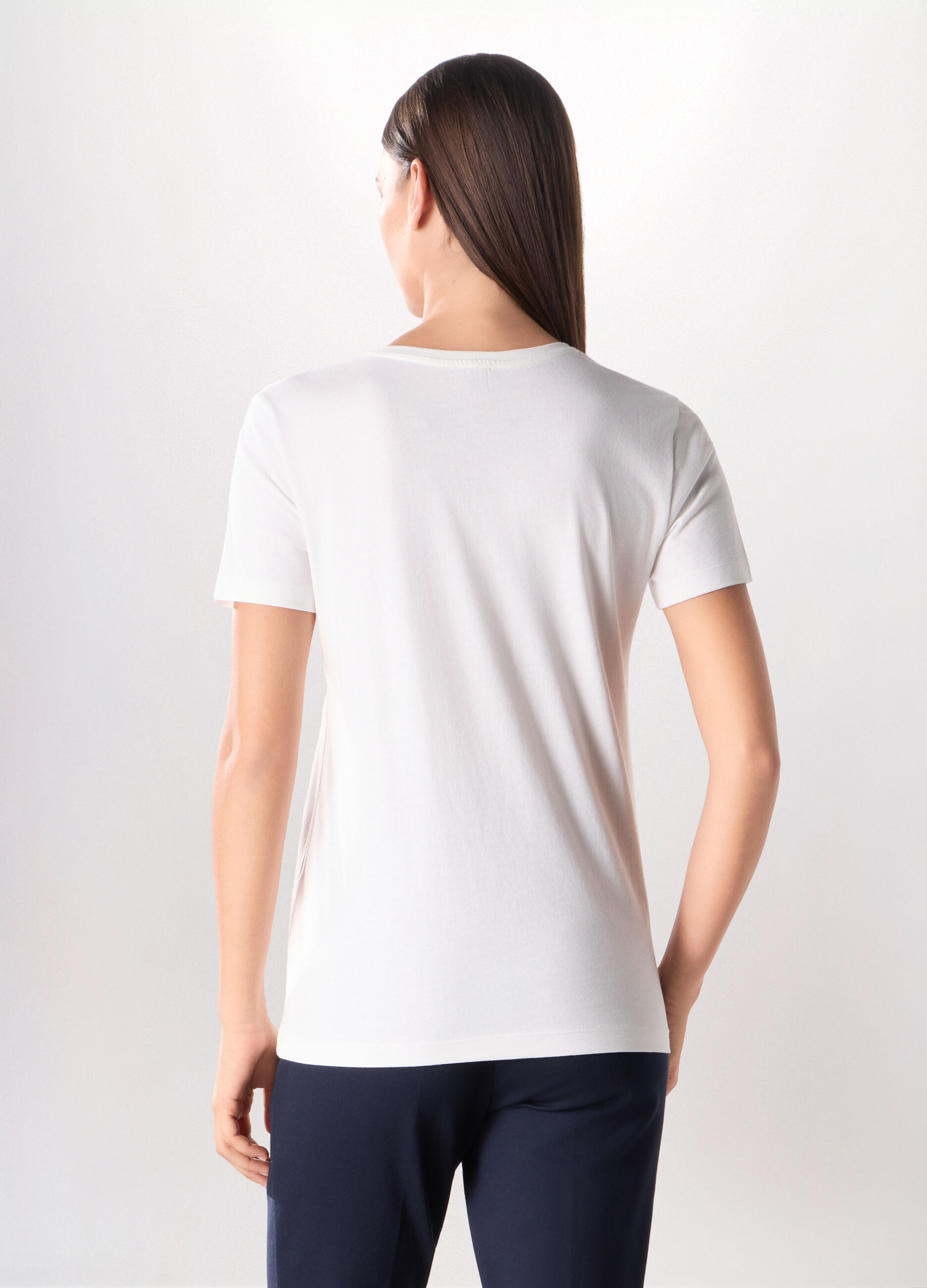 T-shirt in jersey di puro cotone donna_1
